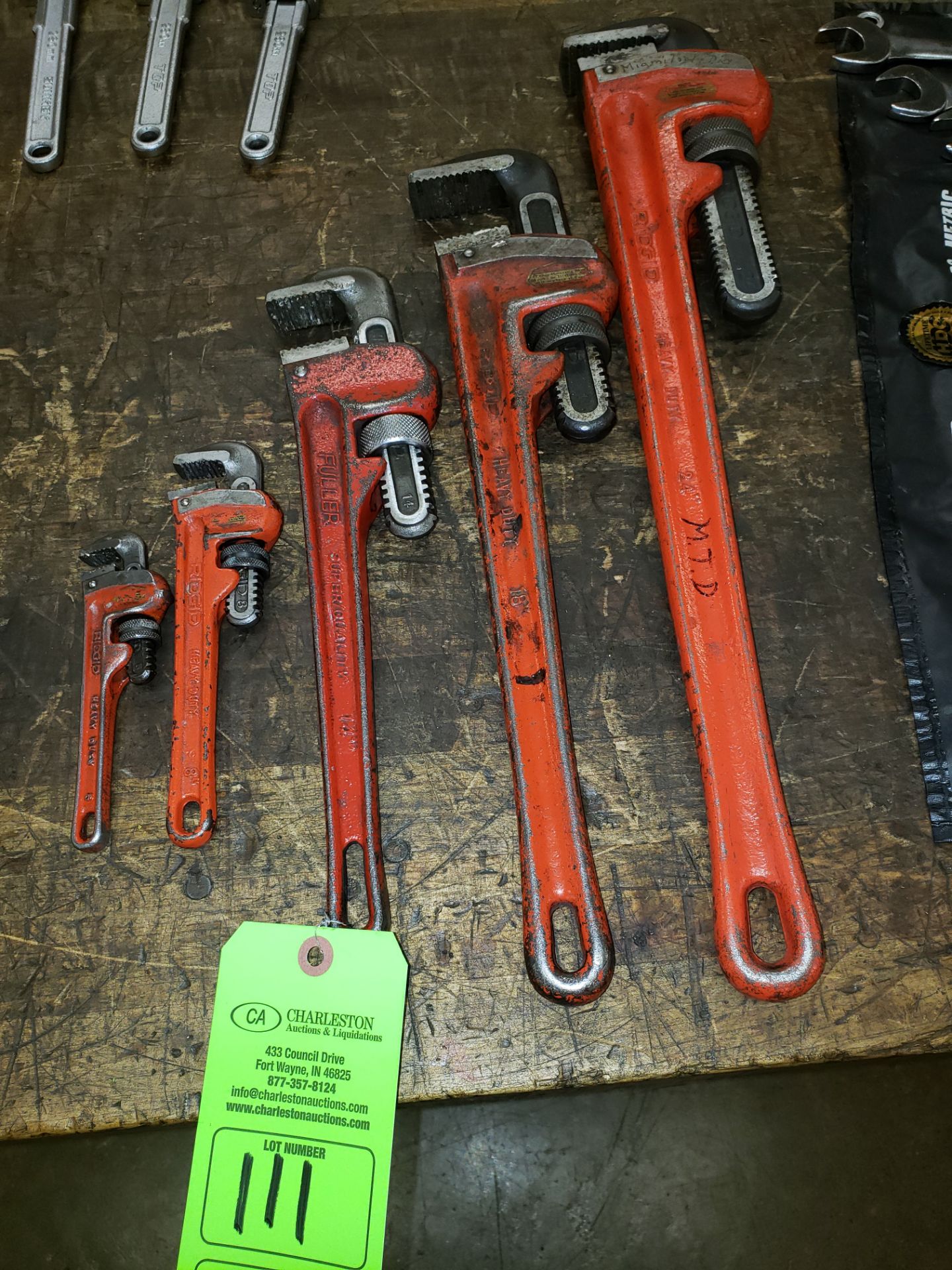 (5) PIPE WRENCHES