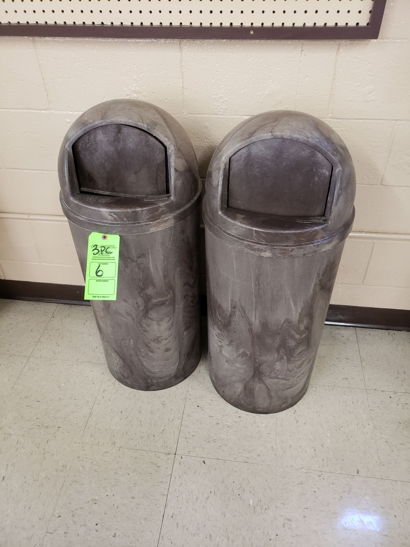 (3) RUBERMAID TRASH CANS