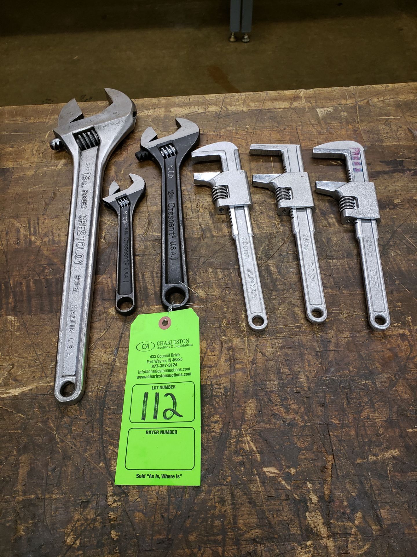 (3) CRESCENT WRENCHES (3) ADJUSTABLE PIPE WRENCHES