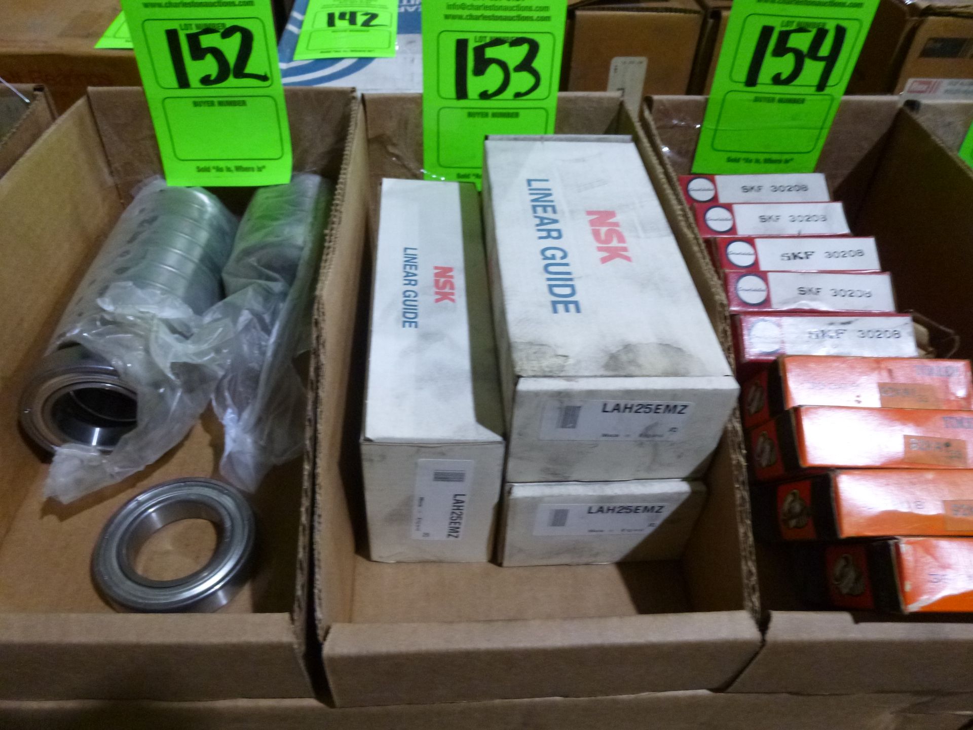 Qty 3 NSK linear slide bearings model LAH25EMZ, new in boxes, as always with Brolyn LLC auctions,