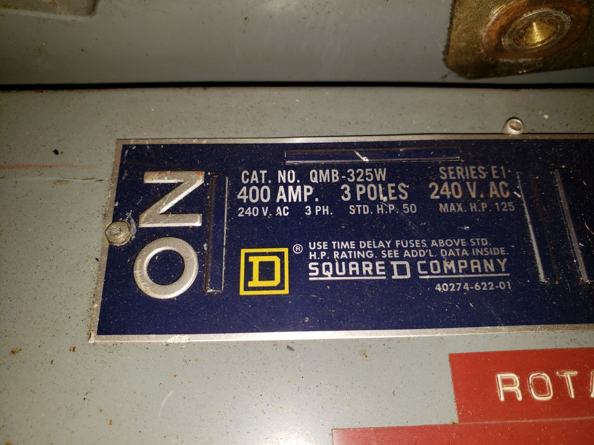 (2) SQUARE D DISCONNECT CAT#QMB-32SW SERIES E1 400 AMP/3 POLES/240 V.AC (LOCATED AT 432 COUNCIL - Image 2 of 2