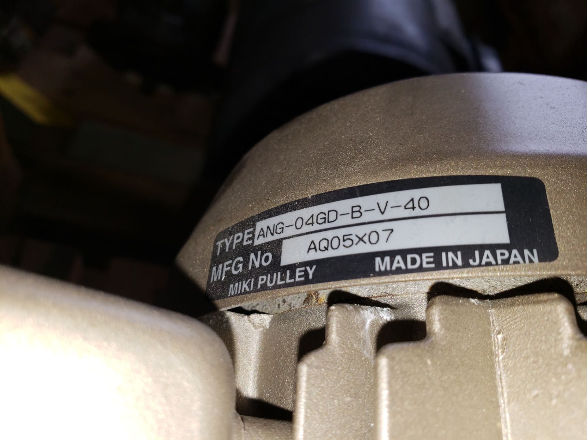 MIKI PULLEY TYPE ANG-04GD-B-V-40 S#AQ05X07 (LOCATED AT 432 COUNCIL DRIVE FORT WAYNE IN 46825) - Image 2 of 2