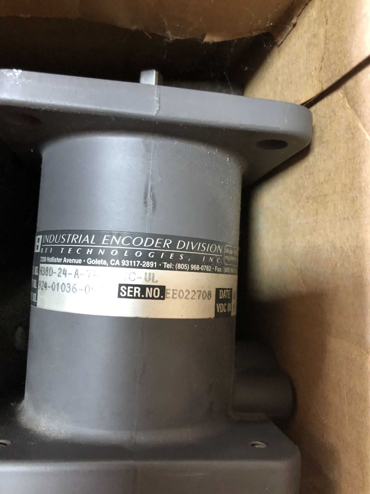 BEI INDUSTRIAL ENCODER DIVISION MODEL-H36D-24-A-7406-SC-0L P#924-01036-093(LOCATED AT 2696 E LYTLE 5