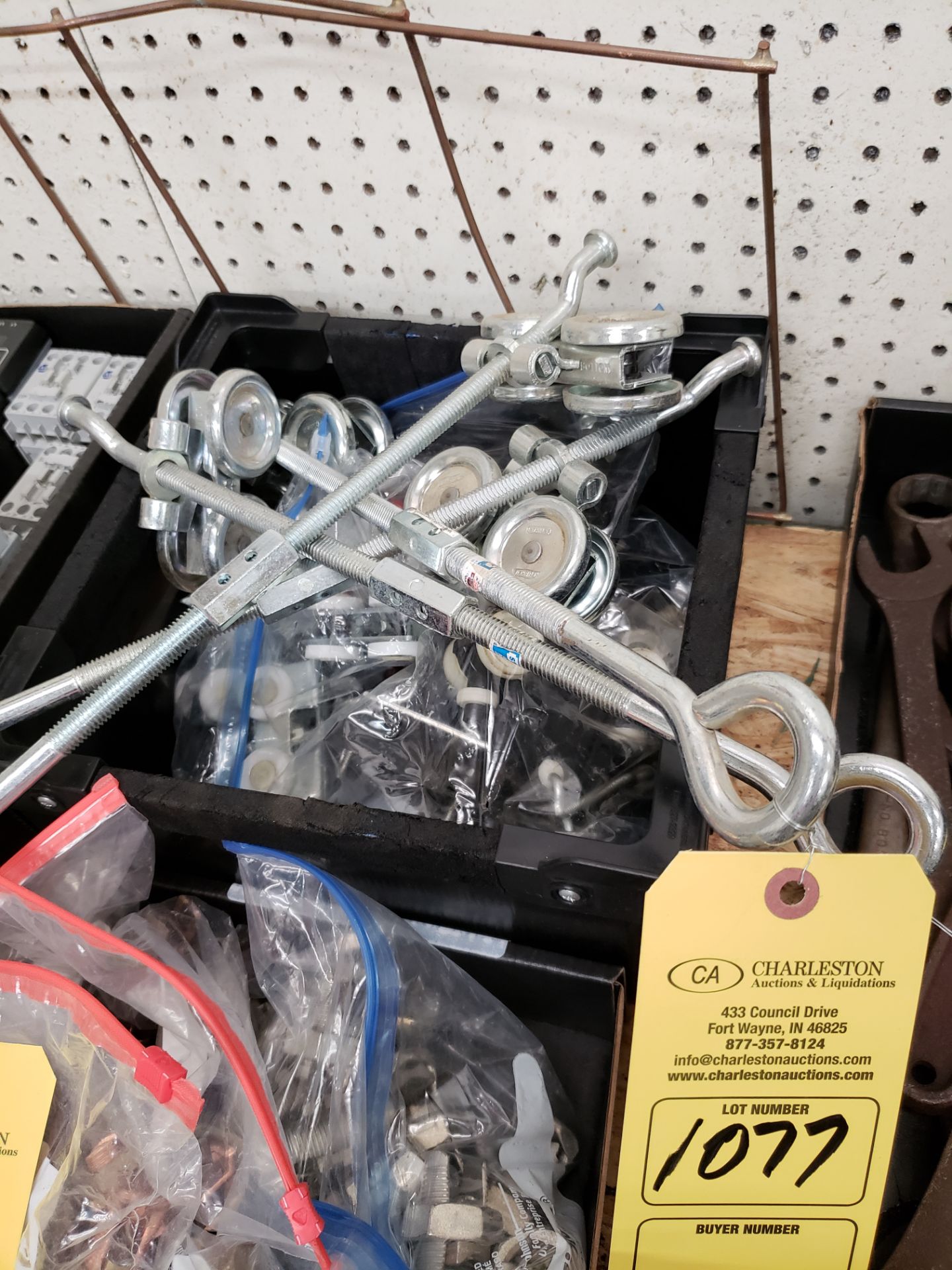 ASSORTED TROLLY HANGERS & LG CABLE WIRE CONNECTORS (LOCATED AT: 432 COUNCIL DRIVE, FORT WAYNE IN
