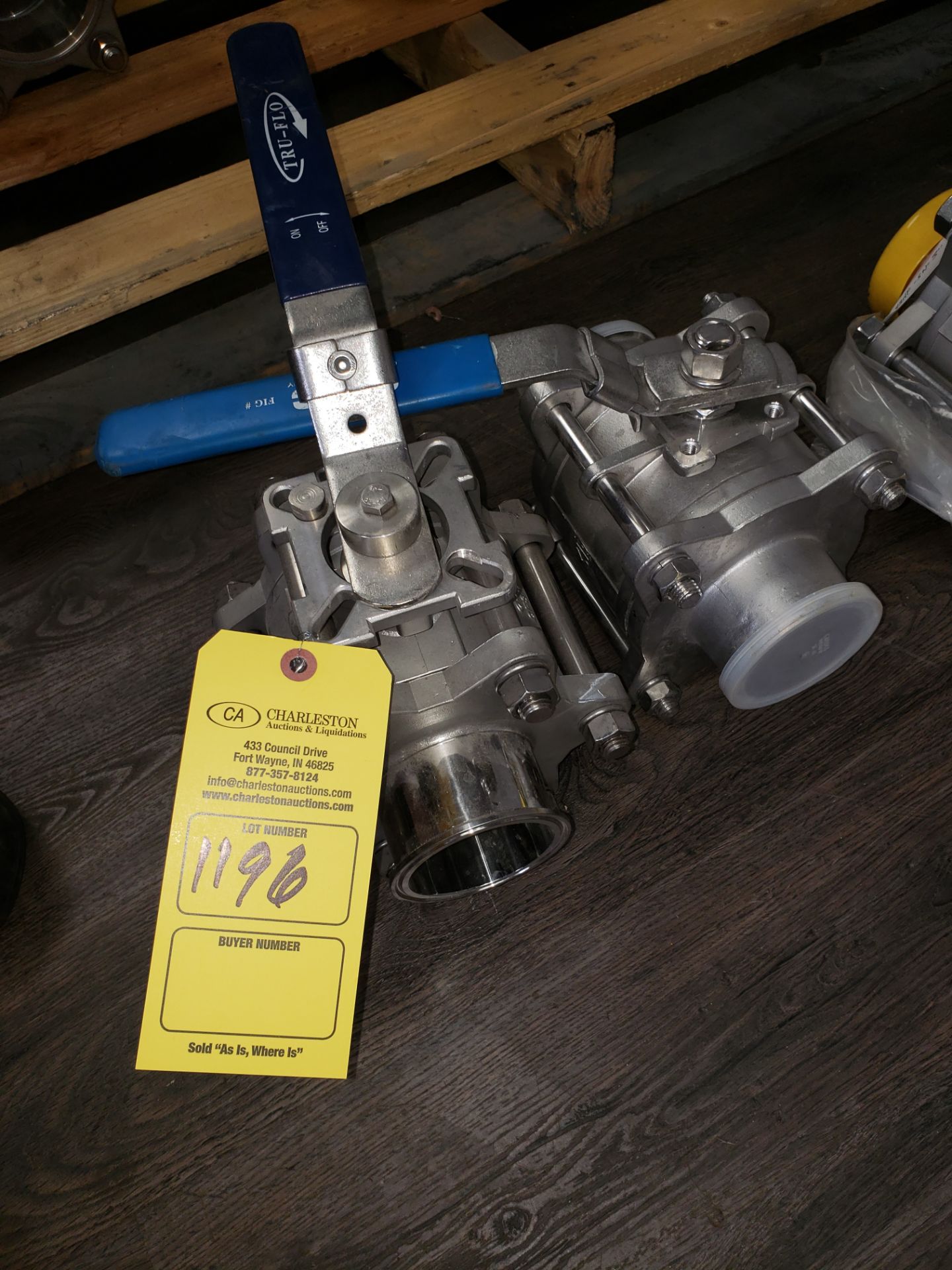 (1) TRU-FLO STAINLESS STEEL BALL VALVE 3" 1000 (1) OVC STAINLESS STEEL BALL VALVE 3" 1000 (LOCATED