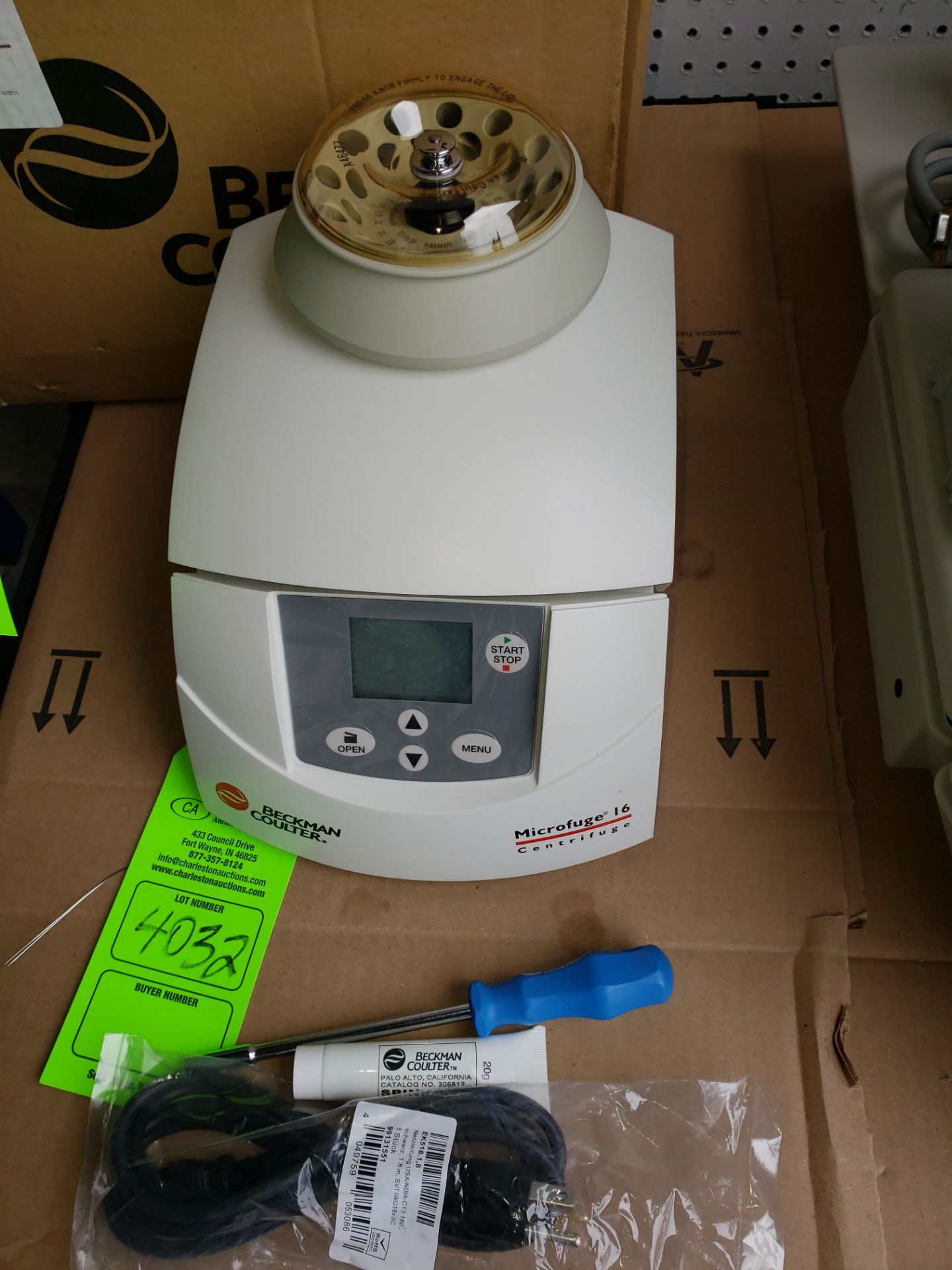 BECKMAN COULTER MICROFUGE 16 CENTRIFUGE S#MBA13M042(LOCATED AT 432 COUNCIL DRIVE, FORT WAYNE IN