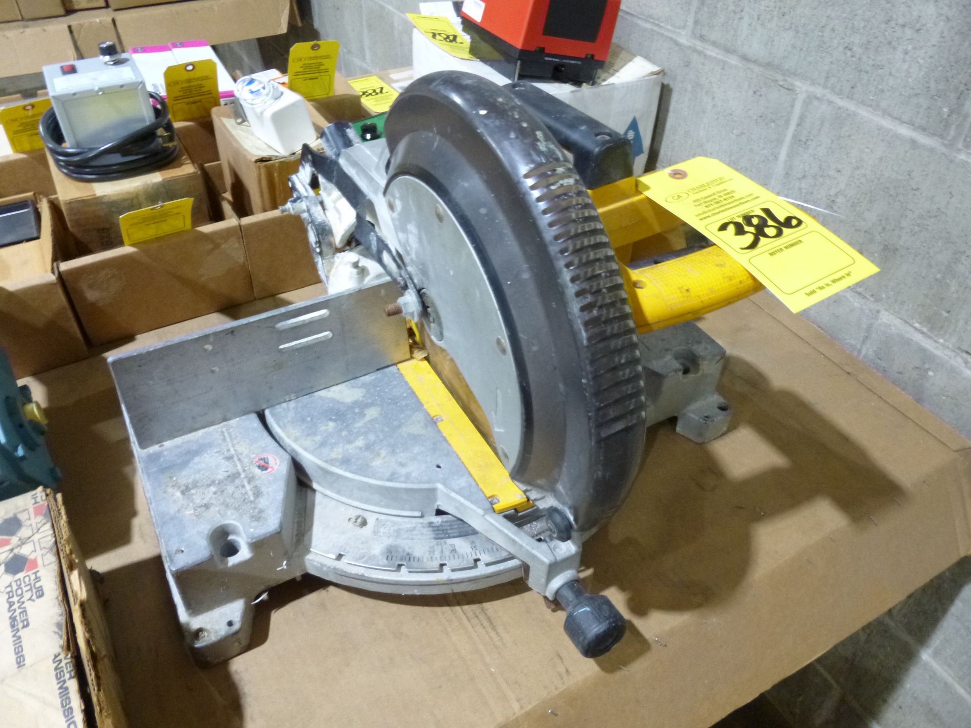 Dewalt Model DW705, 12" compound miter saw, tested and works, as always with Brolyn LLC auctions,