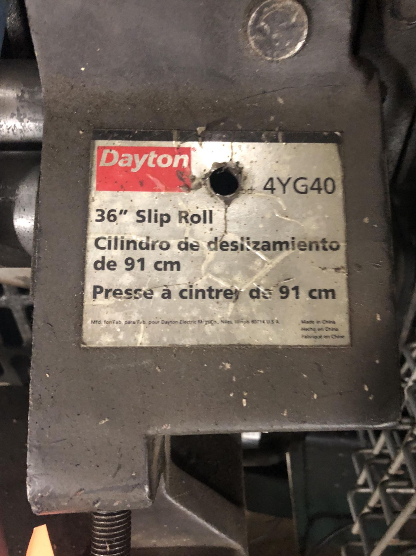 DAYTON 36" SLIP ROLL MODEL-4YG40 - Image 2 of 2