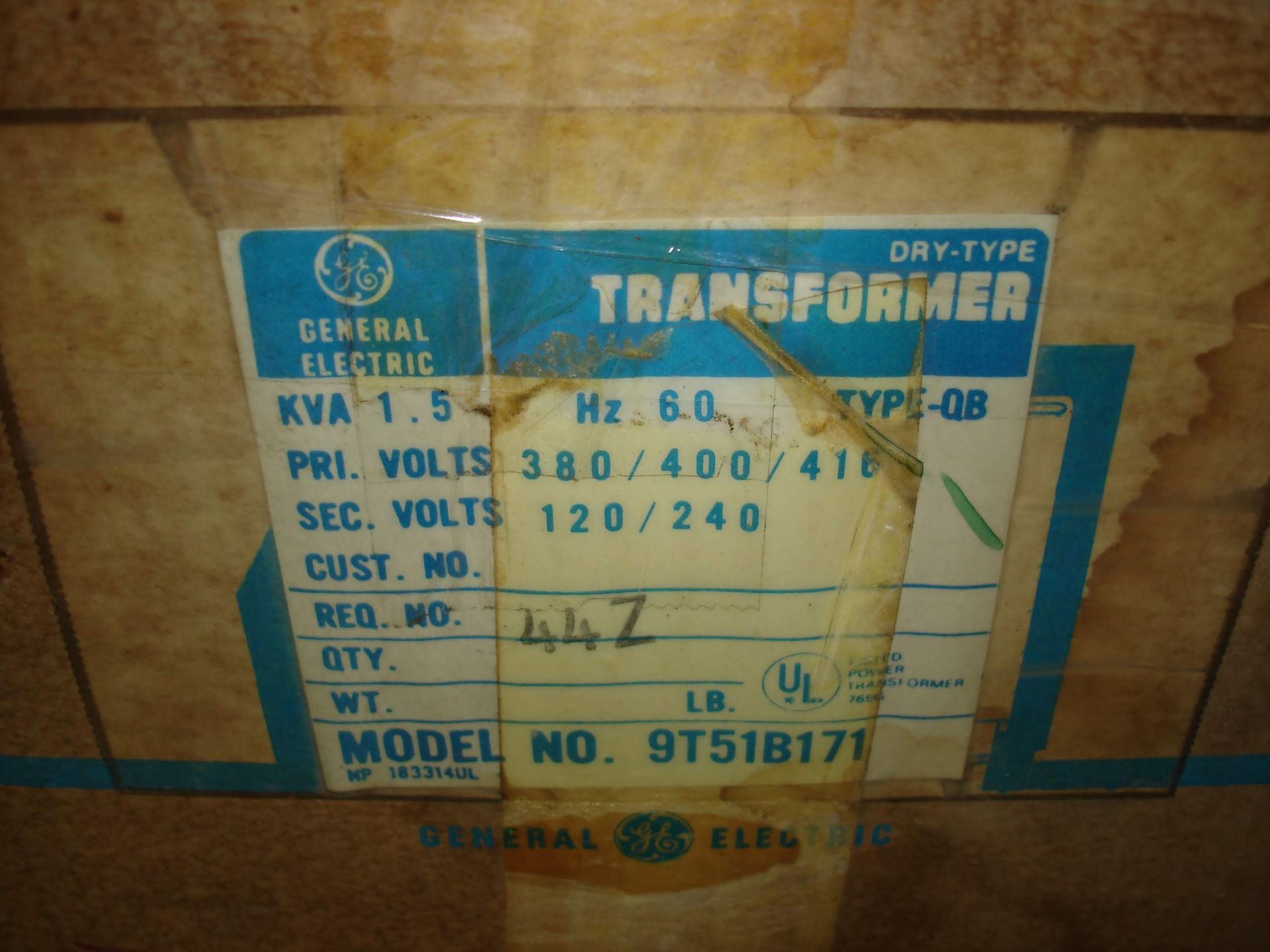 (1) 9T51B171 GE DRY TIME TRANSFORMER NEW Pickup your lot(s) for free! Shipping is available for - Image 9 of 9