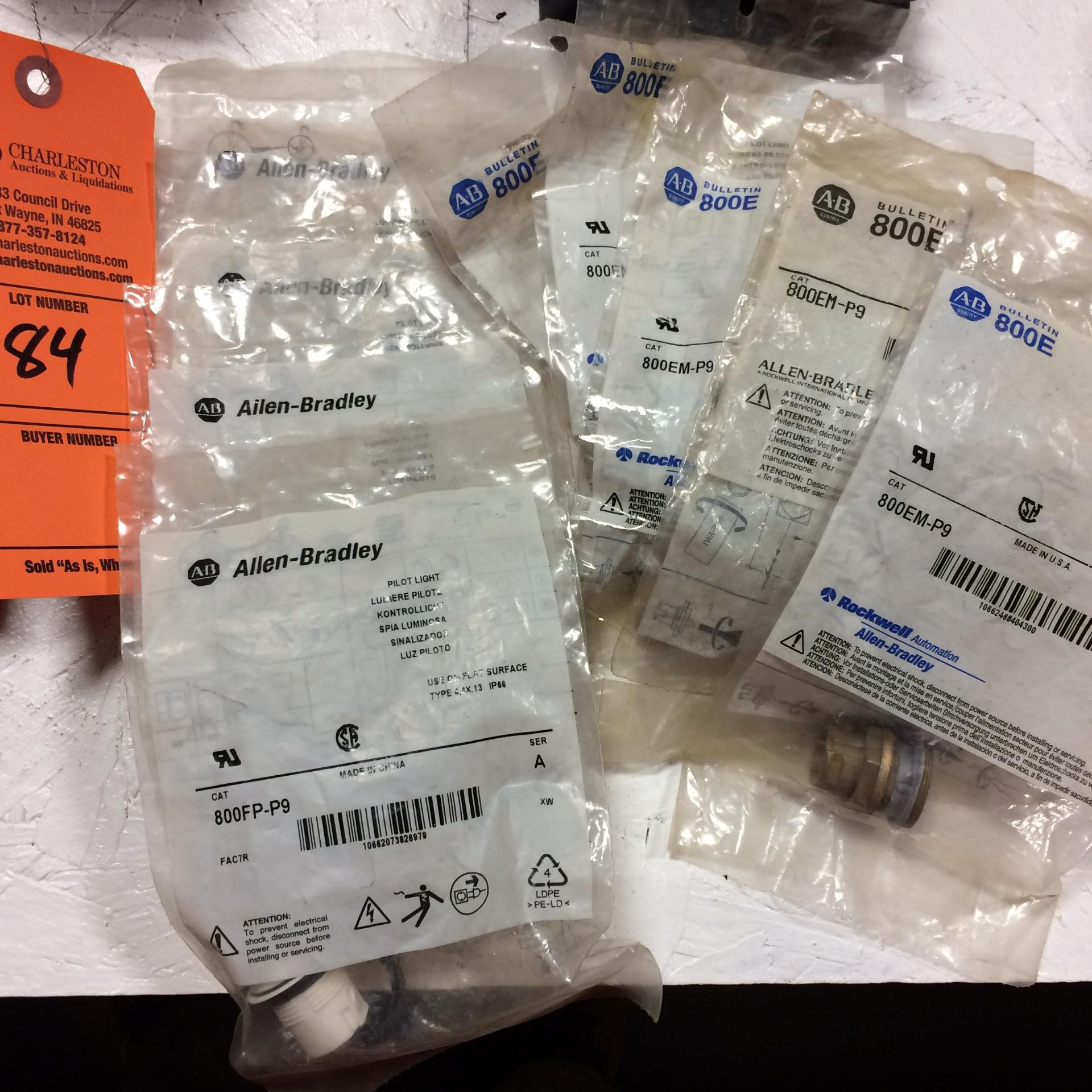 (5) 800EM-P9 (4) 800FP-P9 ALLEN BRADLEY PILOT LIIGHT ACCESSORY PARTS NEW IN BAG. Pickup your lot( - Image 2 of 8