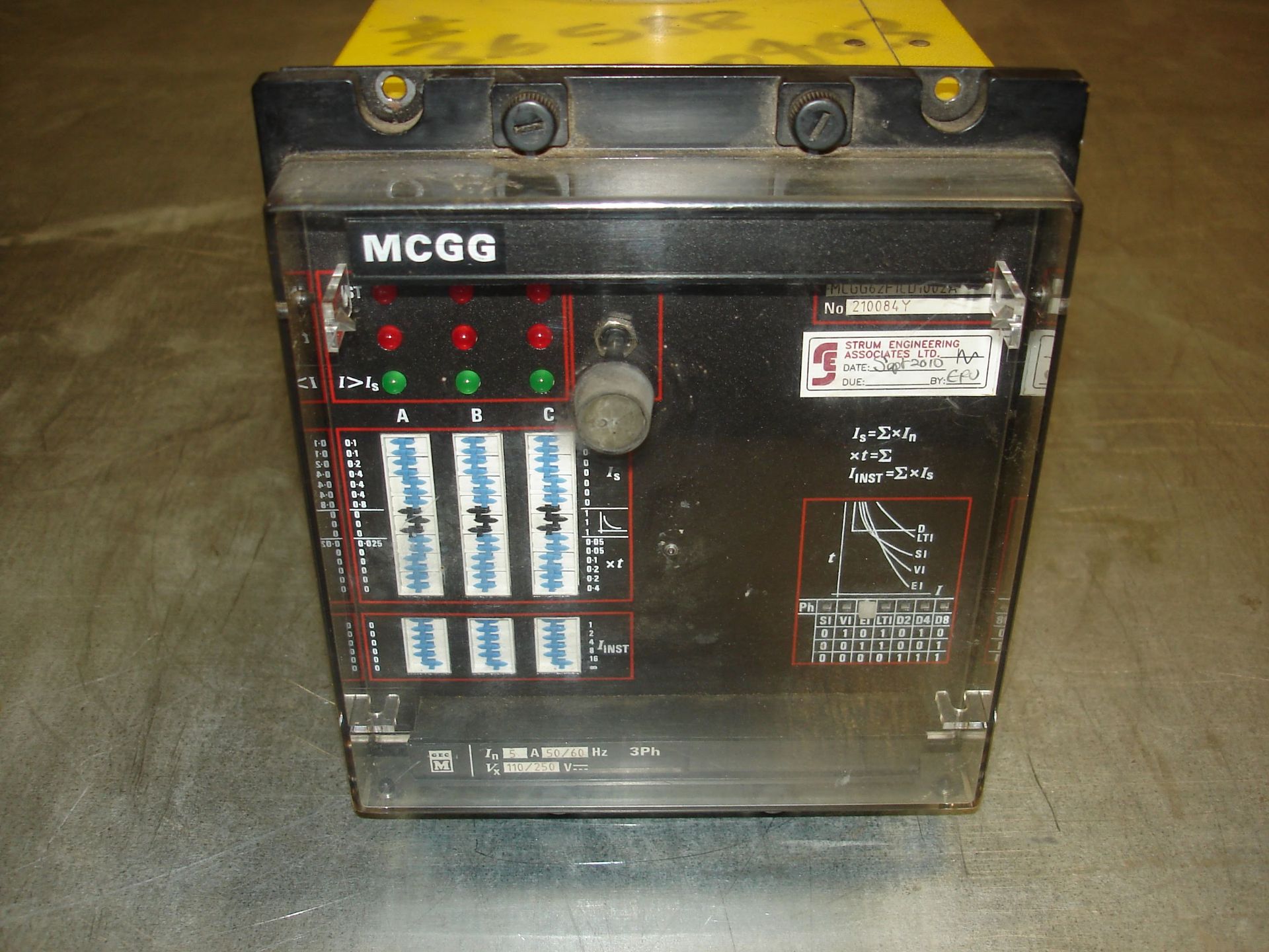 (1) MCGG62F1CD1002A GEC OVERCURRENT RELAY USED Pickup your lot(s) for free! Shipping is available - Image 7 of 8