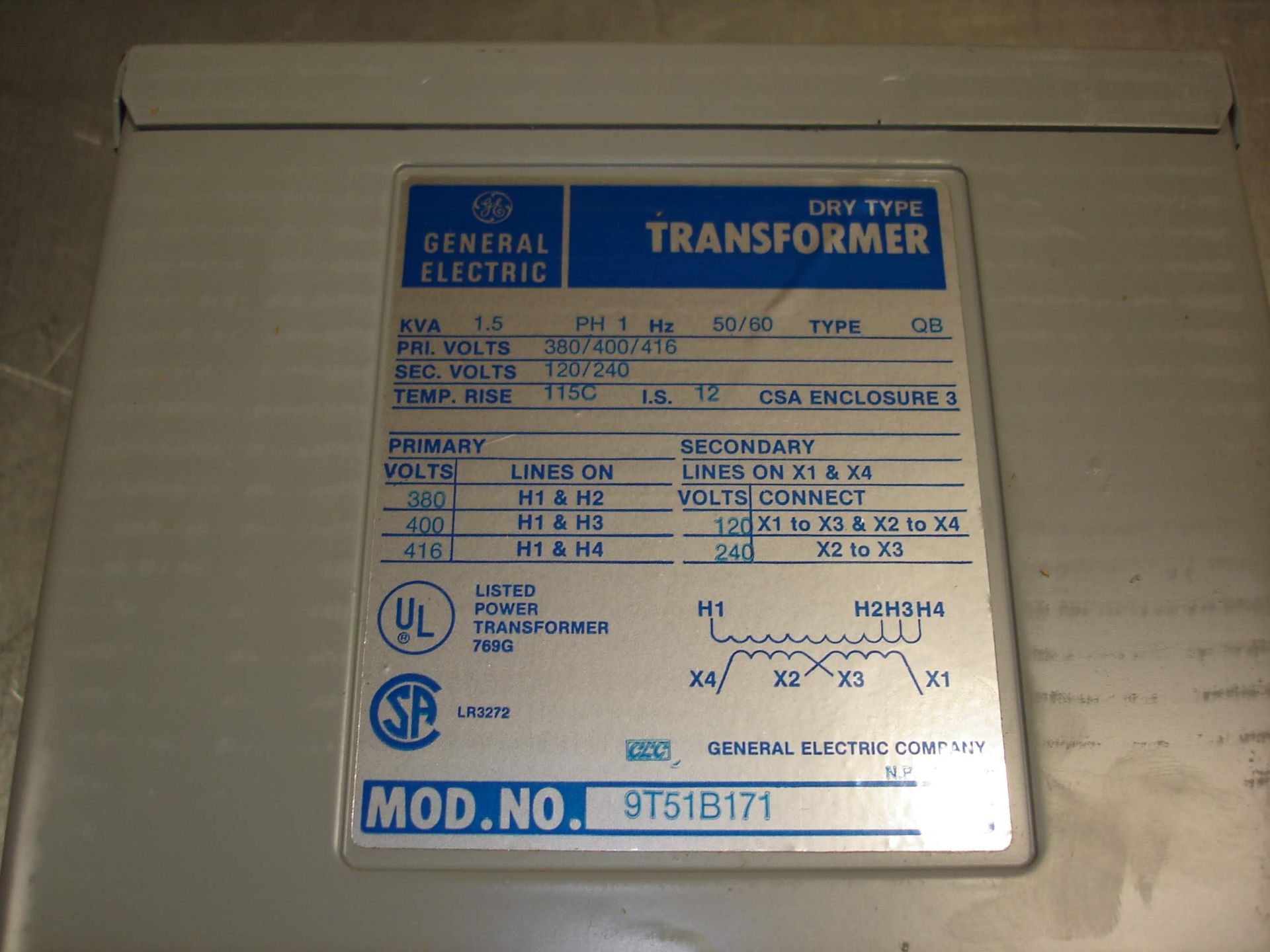 (1) 9T51B171 GE DRY TIME TRANSFORMER NEW Pickup your lot(s) for free! Shipping is available for - Image 8 of 9