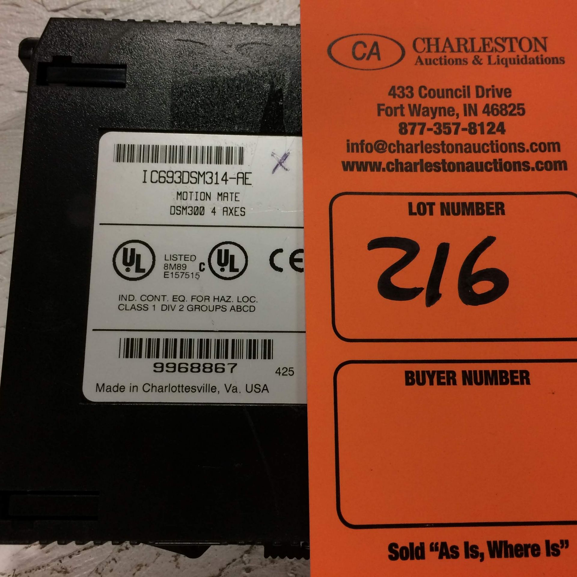 (1) IC693DSM314-AE GE FANUC MOTION MATE 4 AXES CONTROL MODULE USED. Pickup your lot(s) for free! - Image 2 of 4