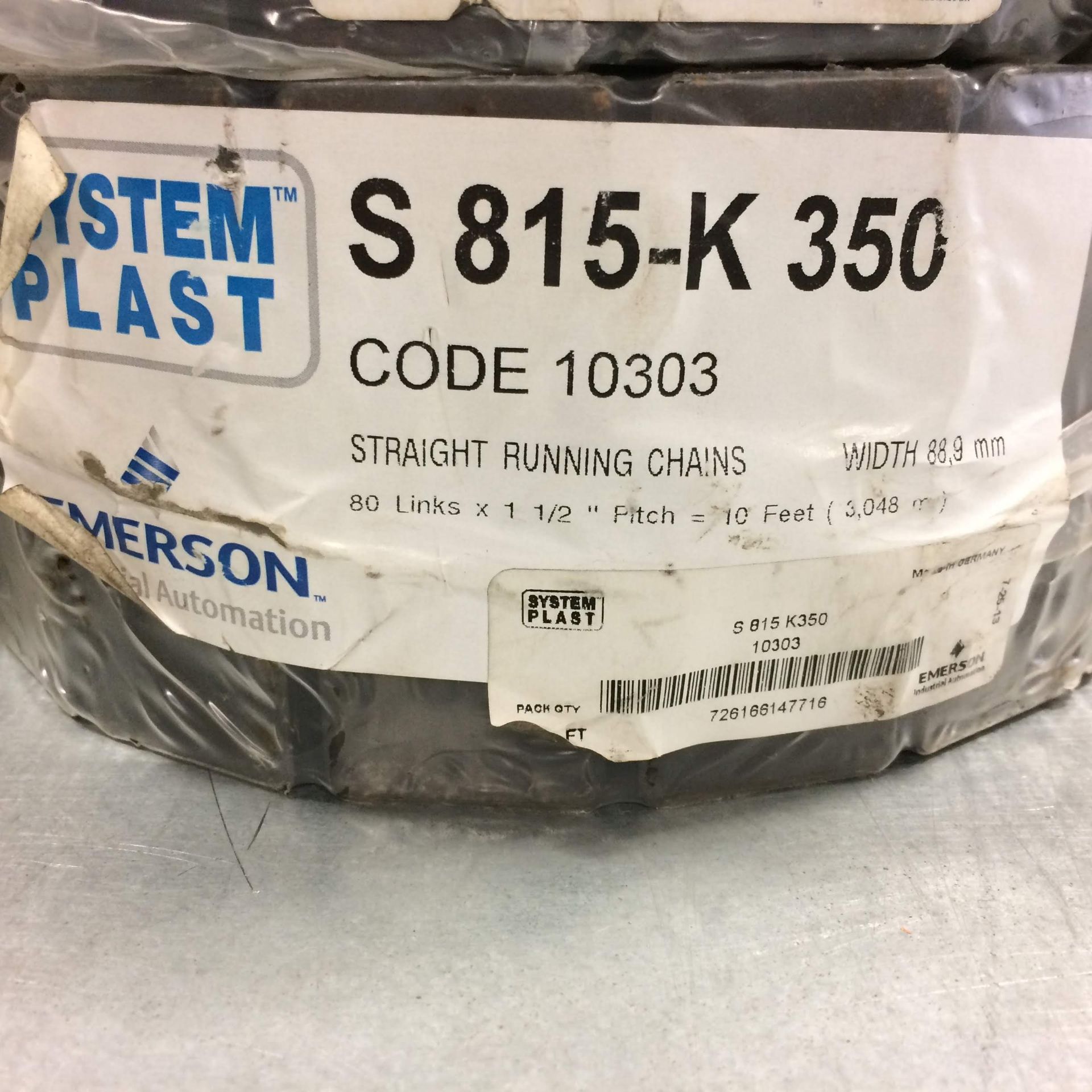 (2) S 815-K 350 EMERSON STRAIGHT RUNNING CHAIN AND EXTRA CHAIN OF DIFFERENT WIDTH. Pickup your lot( - Image 3 of 3