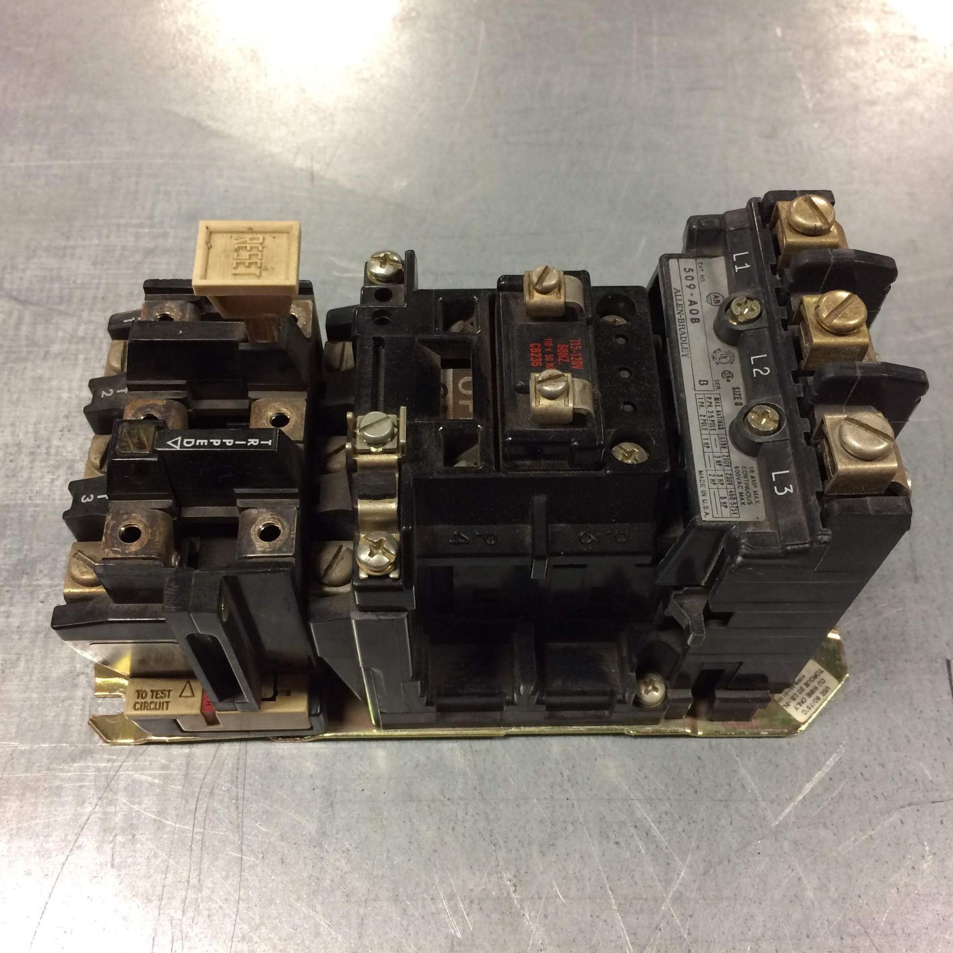 (1) 509-A0B ALLEN BRADLEY MOTOR STARTER USED Pickup your lot(s) for free! Shipping is available