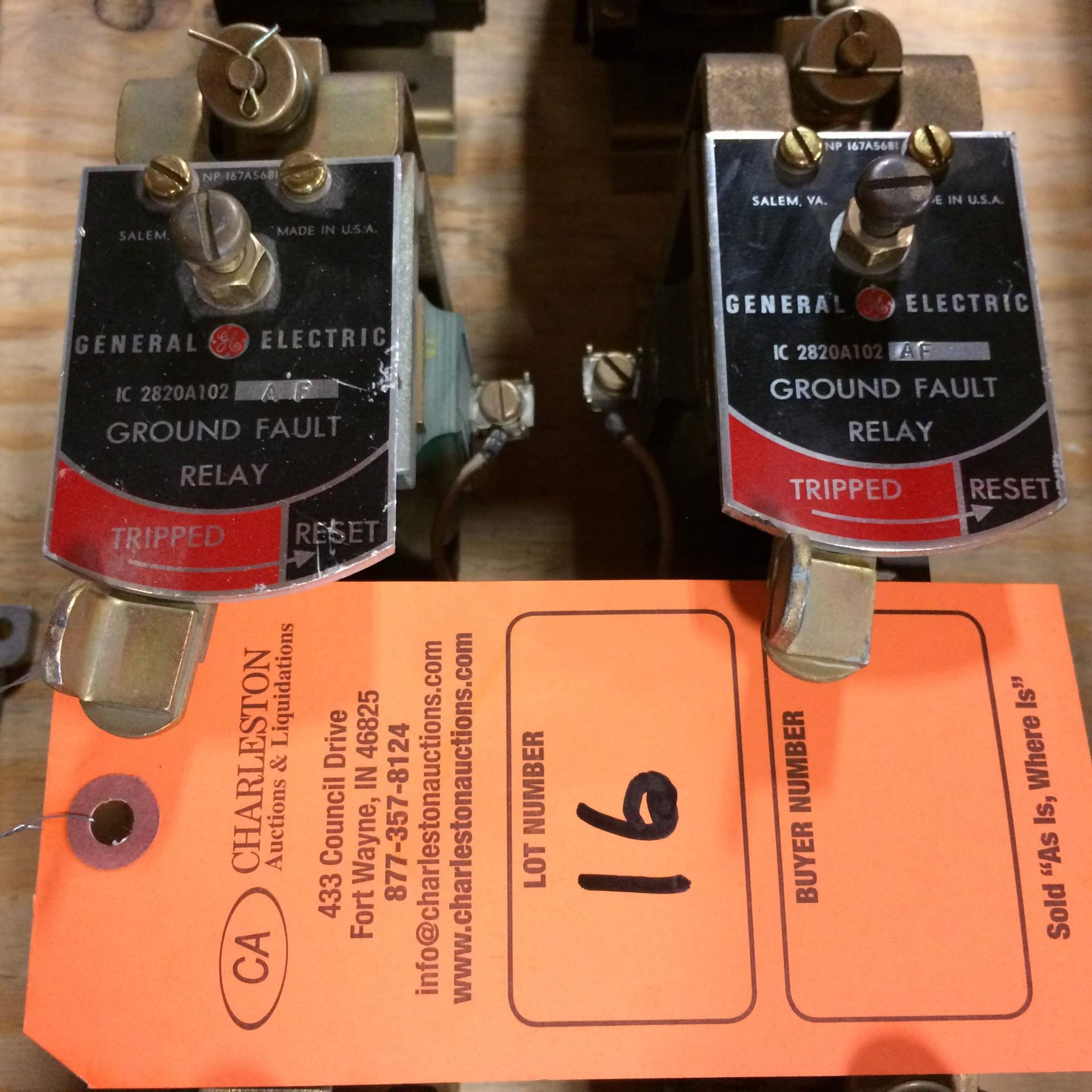 (2) IC2820A102AF GE GROUND FAULT RELAY USED. Pickup your lot(s) for free! Shipping is available - Image 2 of 5