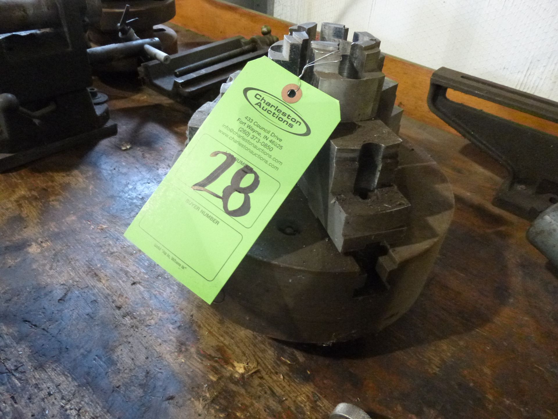 3 jaw chuck, approx 11", if shipping is needed for this lot, Brolyn LLC can pallet this lot for