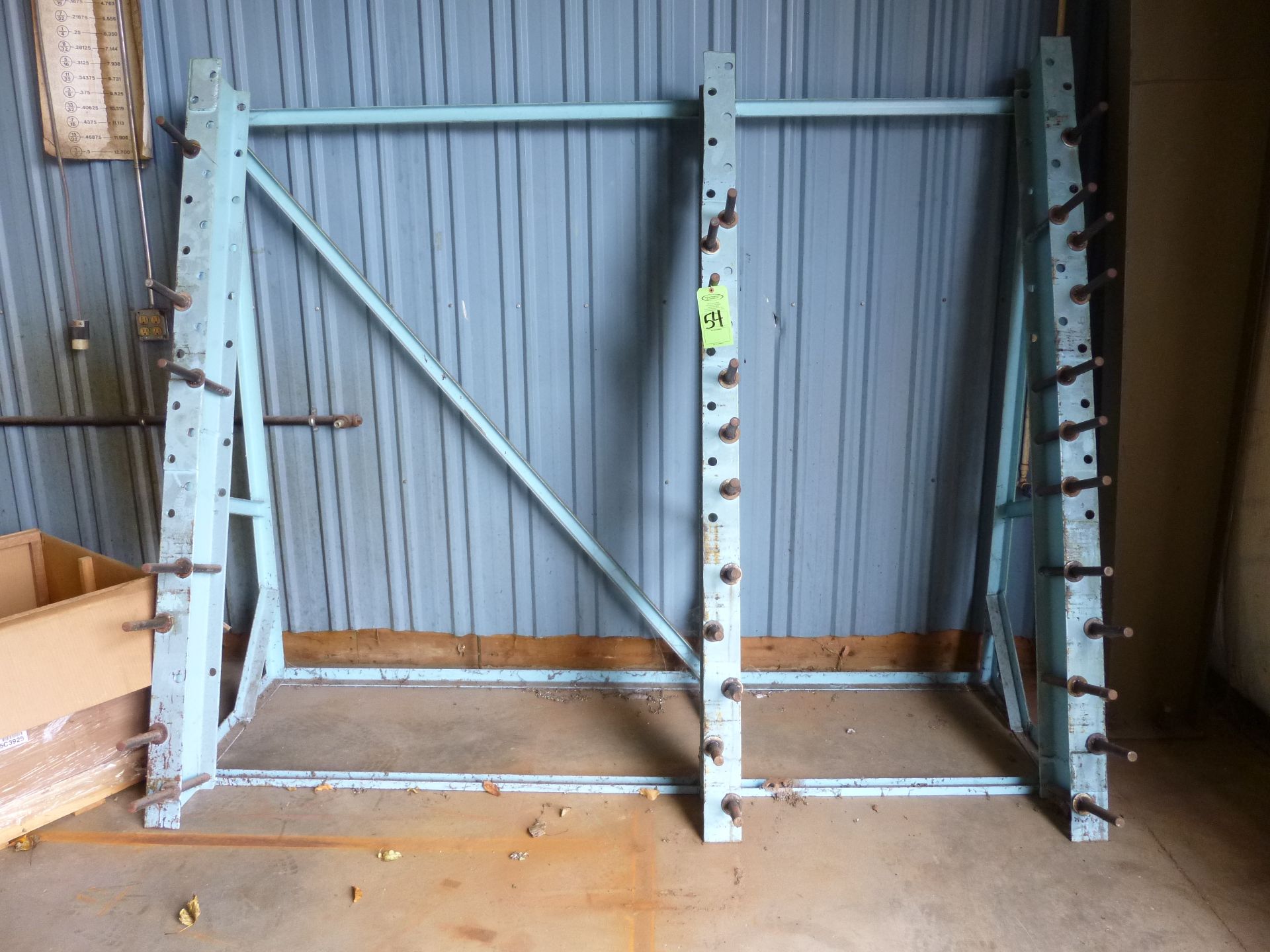 Heavy duty adjustable pin bar stock rack (located at 52458 St Rd 15 North, Bristol IN 46507)