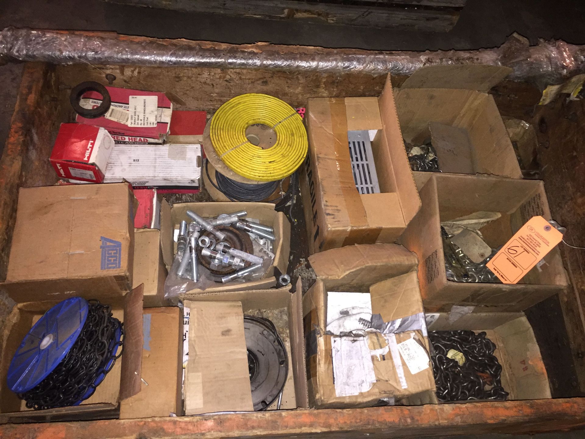 PALLET OF MISC INCLUDING: CHAIN; HILTI & MORE