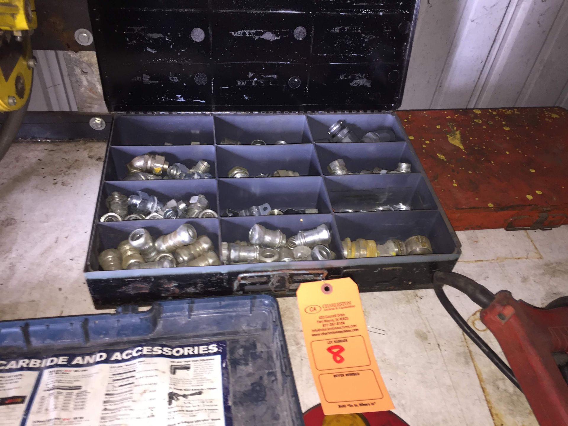 STEEL PARTS BOX & CONTENTS