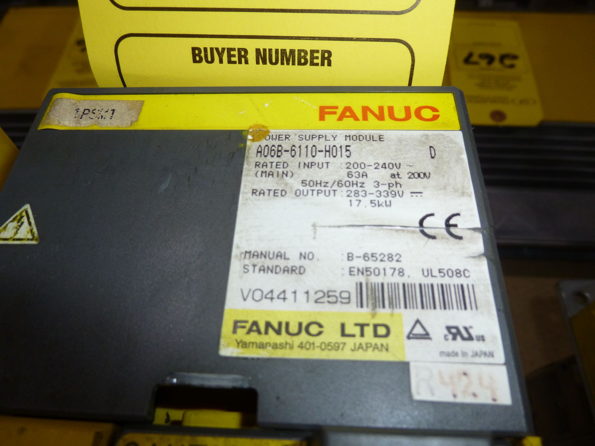 Fanuc power suppy module model A06B-6110-H015, as always with Brolyn LLC auctions, all lots can be - Image 2 of 2