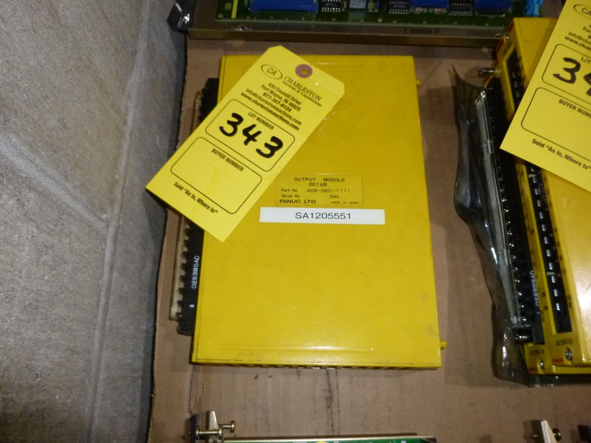 Fanuc output module model A03B-0801-C111, as always with Brolyn LLC auctions, all lots can be picked