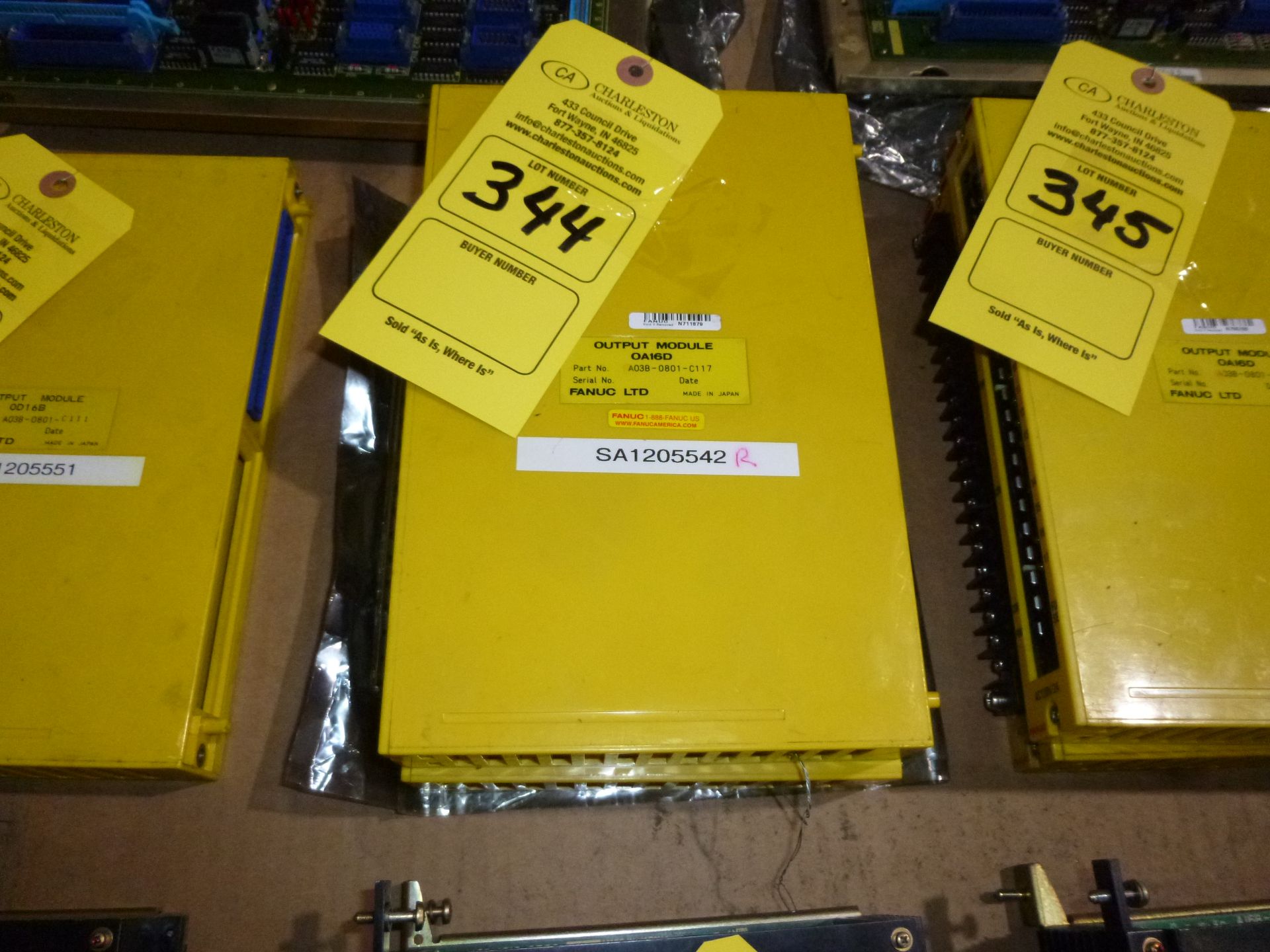 Qty 2 Fanuc output module model A03B-0801-C117, as always with Brolyn LLC auctions, all lots can