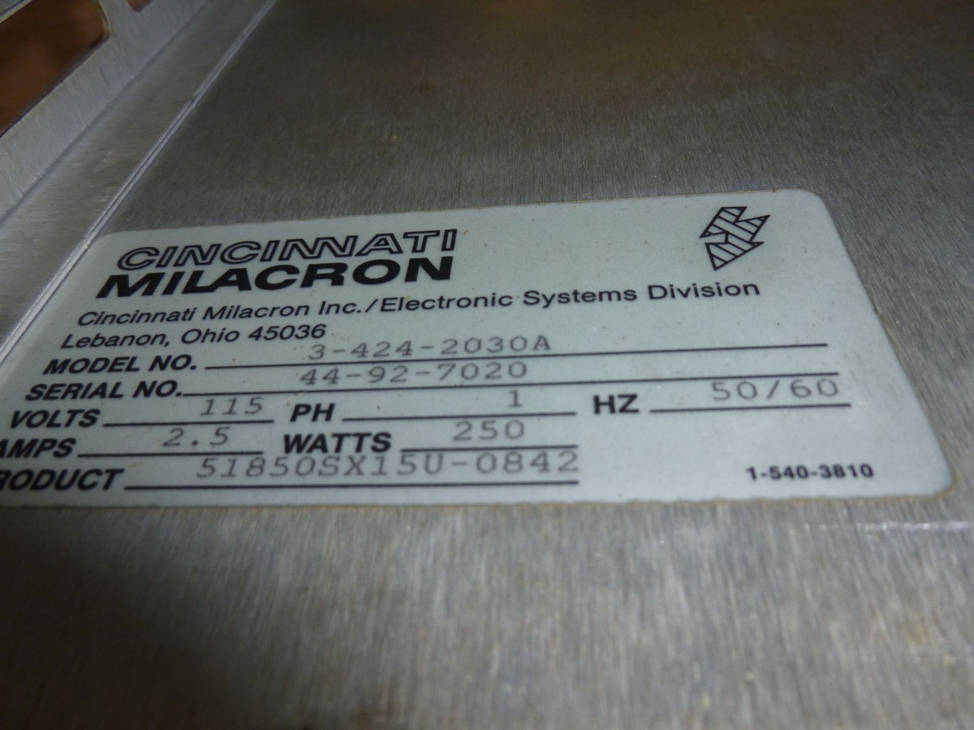 Cincinnati Milicron rach with model 3-424-2030A power supply, as always with Brolyn LLC auctions, - Image 2 of 2