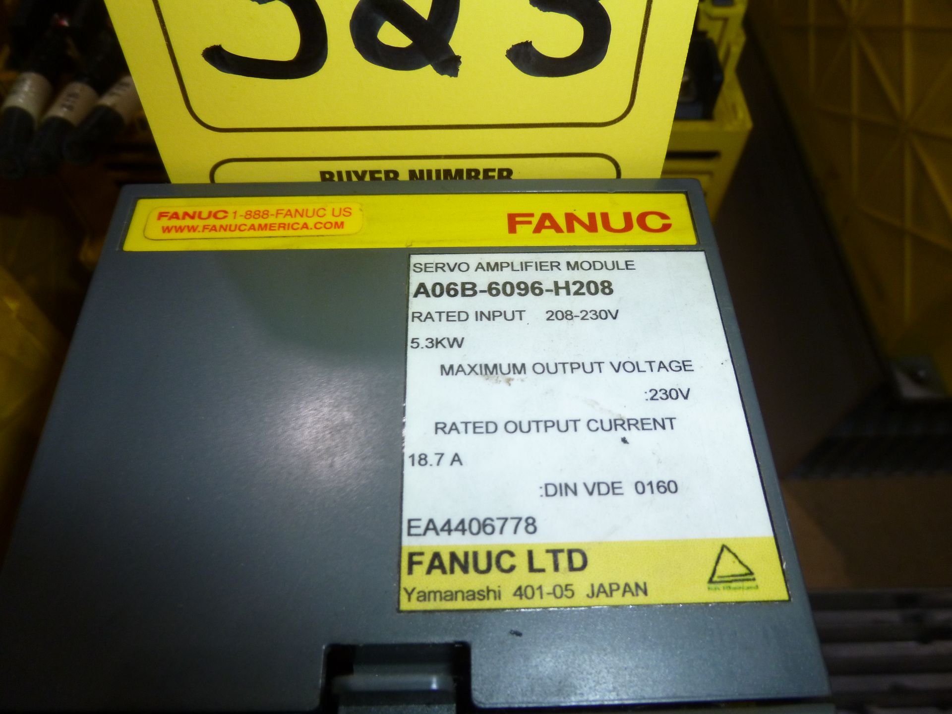 Fanuc servo amplifier module model A06B-6096-H208, as always with Brolyn LLC auctions, all lots - Image 2 of 2