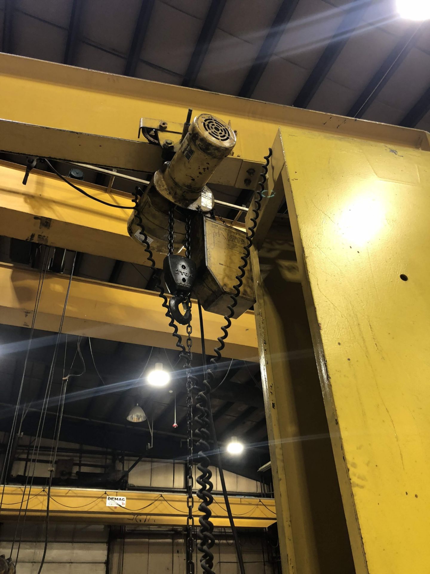 GANTRY APPOX 14' H & 10' ARM W/ 2-TON BUDGIT ELECTRIC CHAIN HOIST - Image 2 of 2