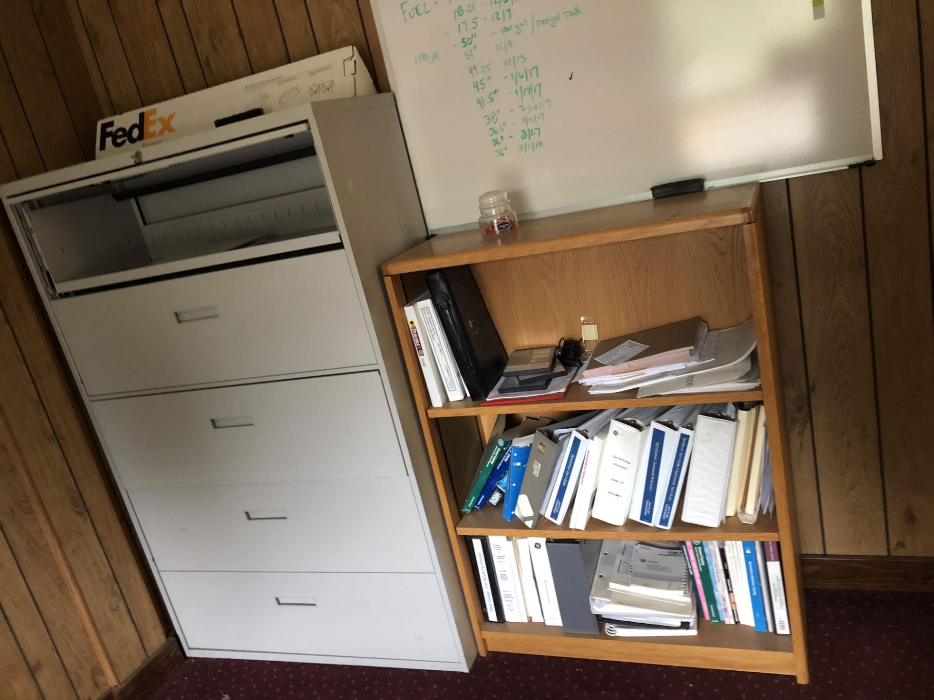 CONTENTS OF OFFICE INCLUDING DESK; CREDENZA; SHELF & FILE CABINET - Image 3 of 3