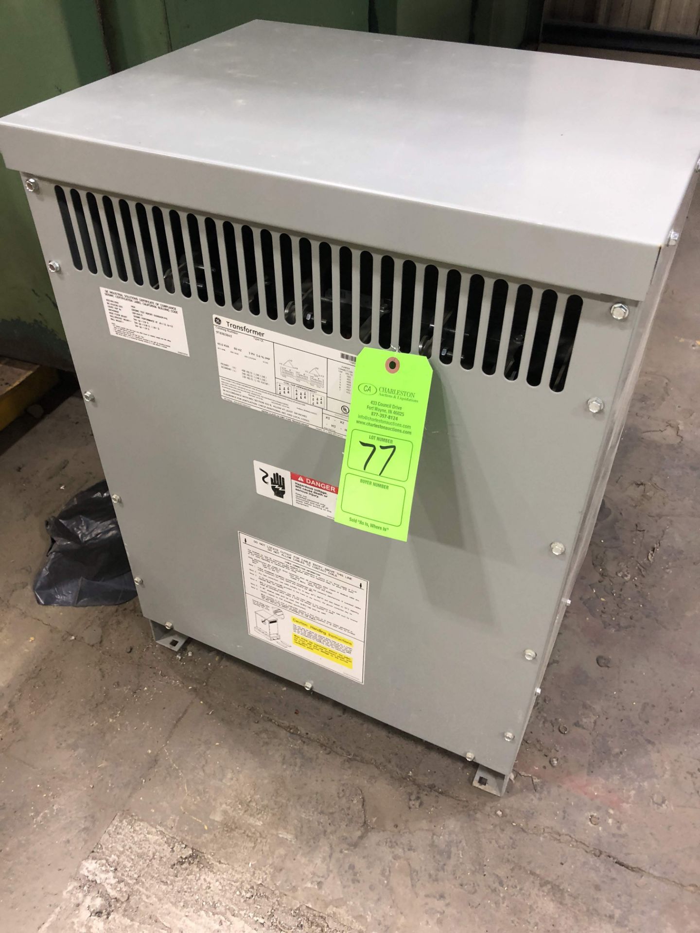 GE TRANSFORMER CAT#9T83B3843 45KVA/60HZ/3PH