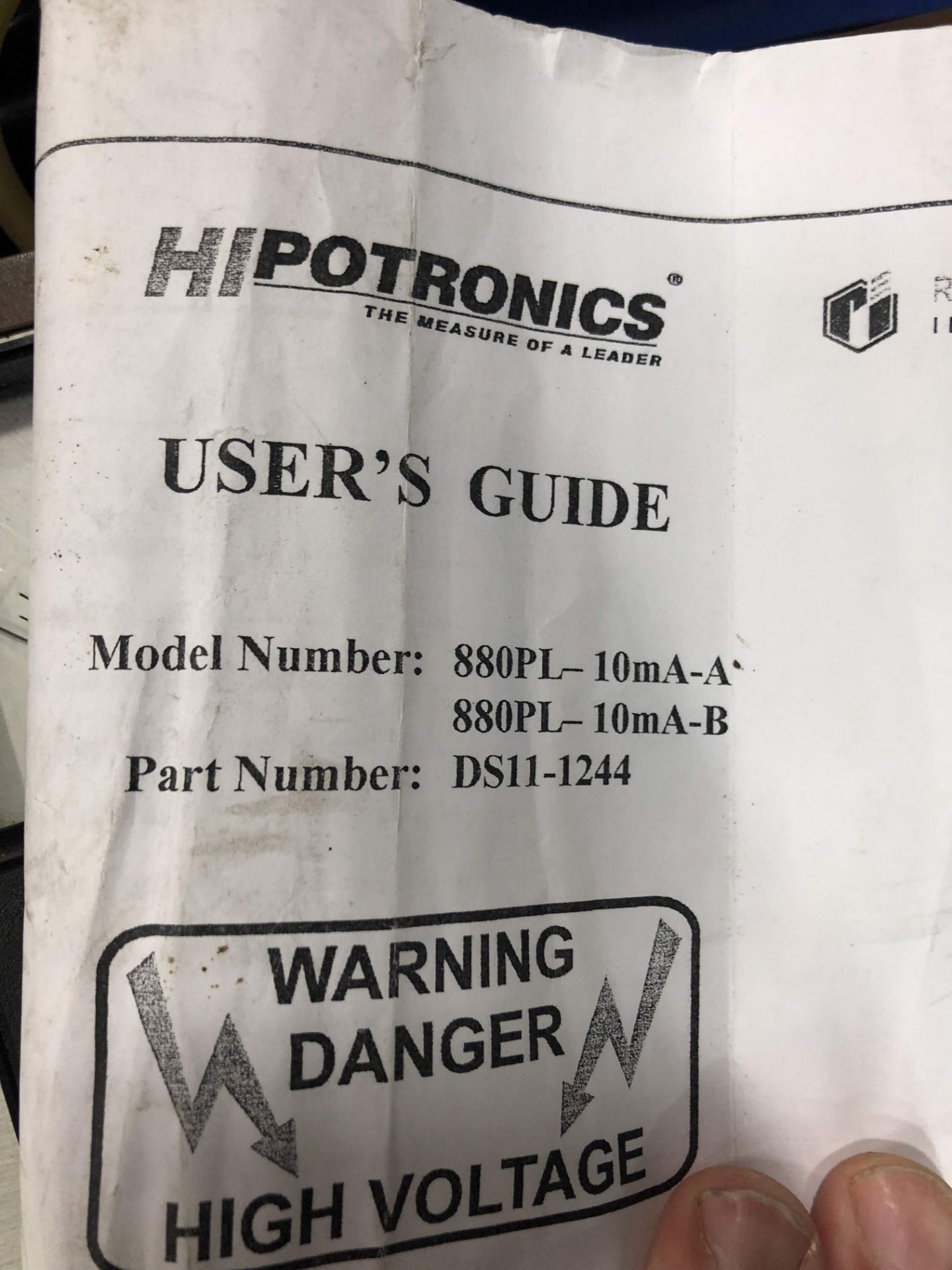 HIPOTRONICS DC INSULATION TESTER MODEL-800 PL SERIES - Image 2 of 2