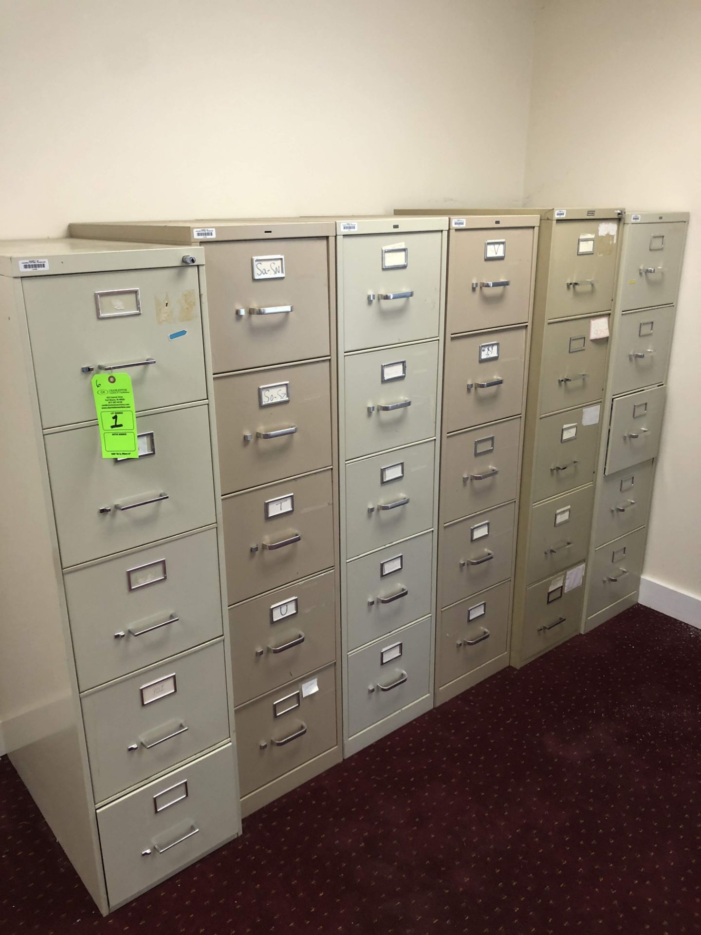 (6) 5-DRAWER FILE CABINETS