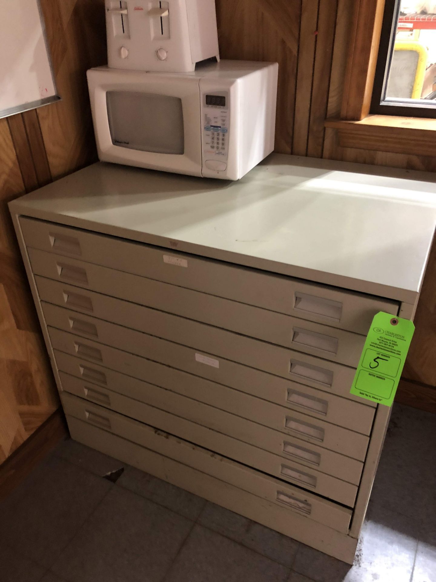 HOBART FLAT FILE CABINET; TOASTER & MICROWAVE