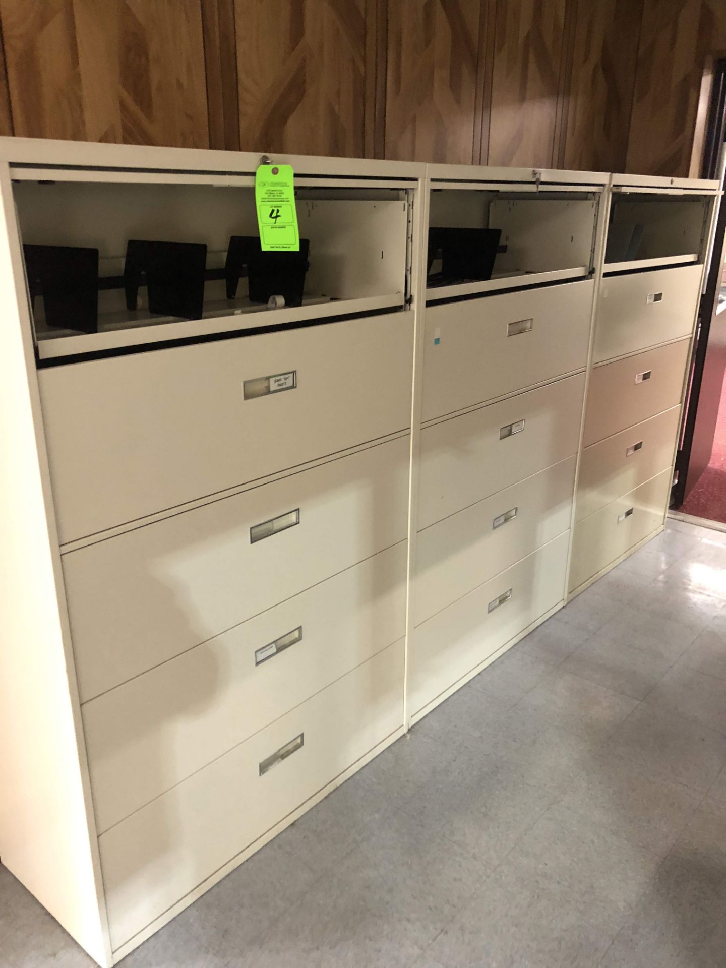 (3) 5-DRAWER HORIZONTAL FILE CABINETS