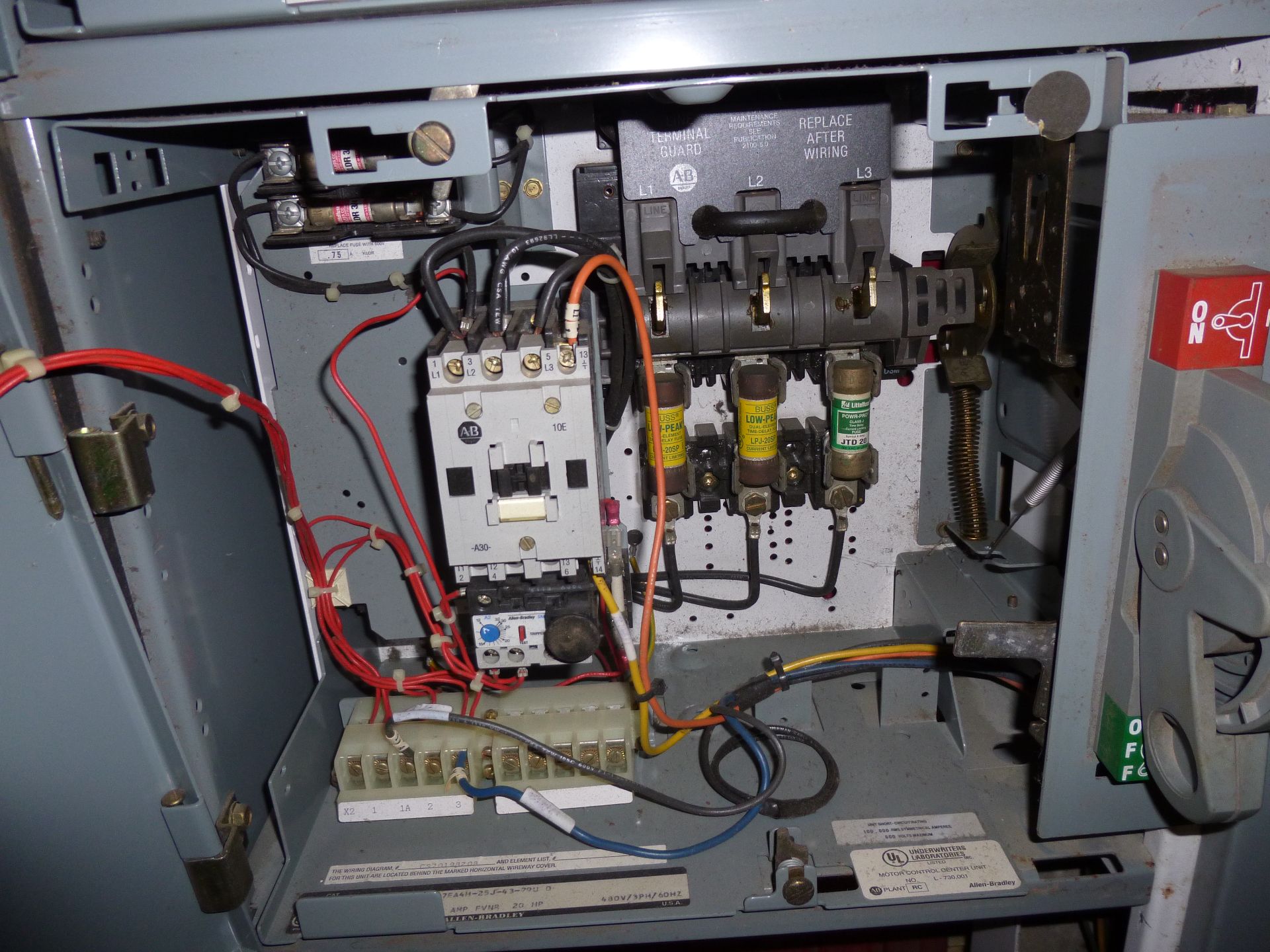 Allen Bradley 2100 series Motor control center, catalog number SN-D-QTG737/1, 600vac max, horizontal - Image 6 of 9