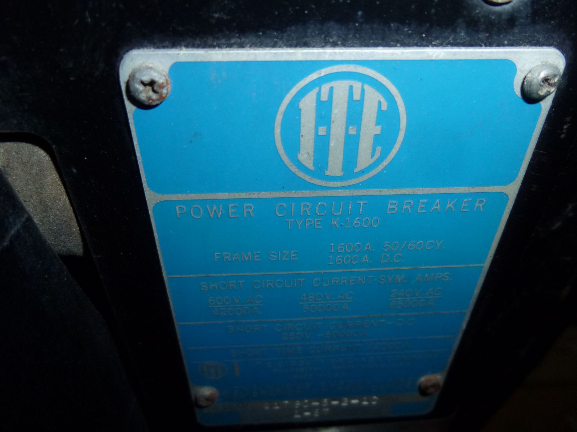 Gould ITE power circuit breaker, K-line, model K-1600S, frame size 1600amp - Image 3 of 5