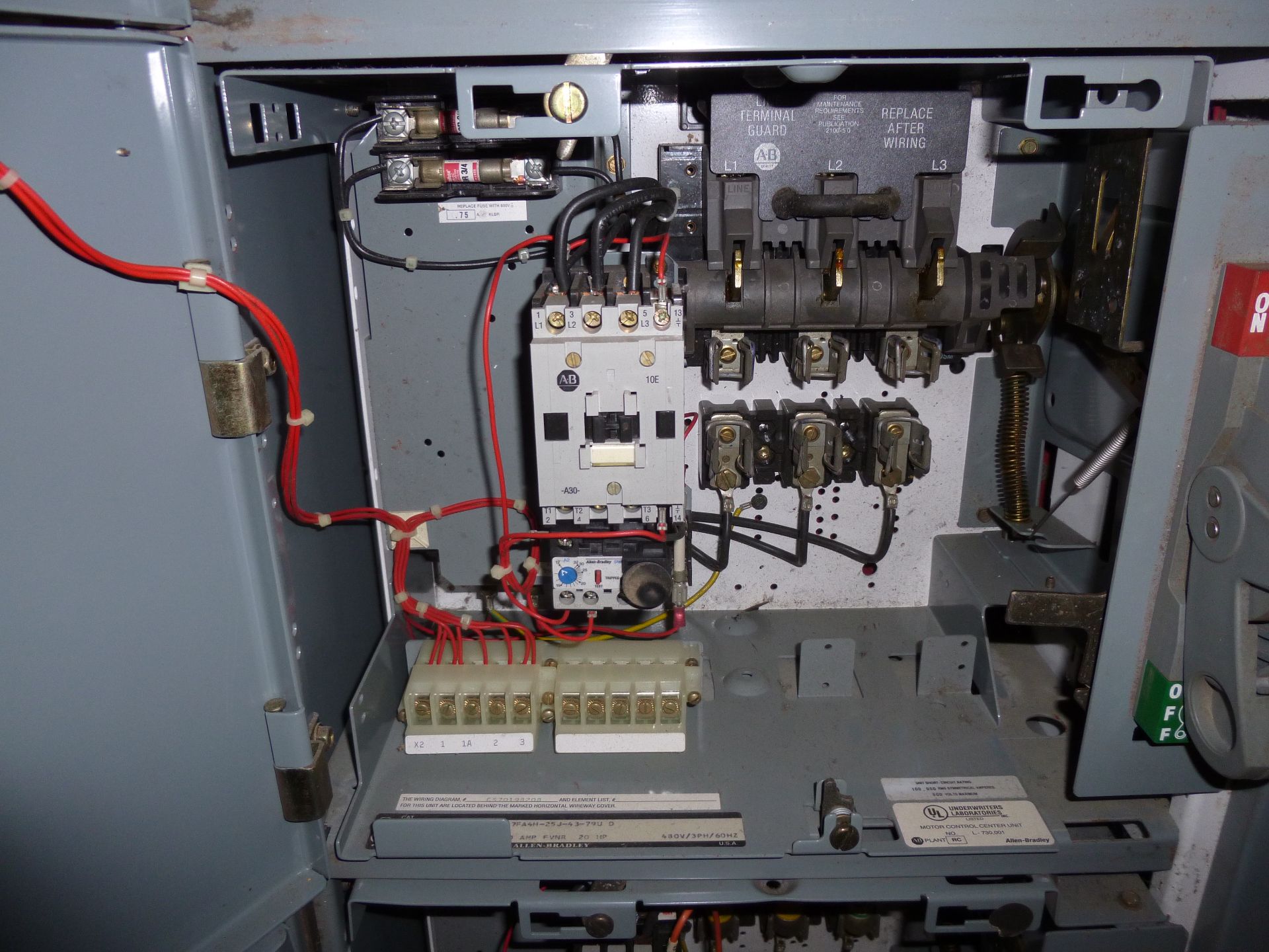 Allen Bradley 2100 series Motor control center, catalog number SN-D-QTG737/1, 600vac max, horizontal - Image 5 of 9