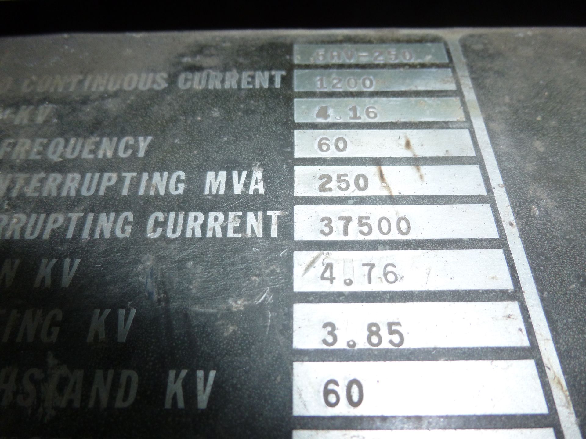 ITE circuit breaker type 5HV-250, 1200amp, rated 4.16kva - Image 3 of 3