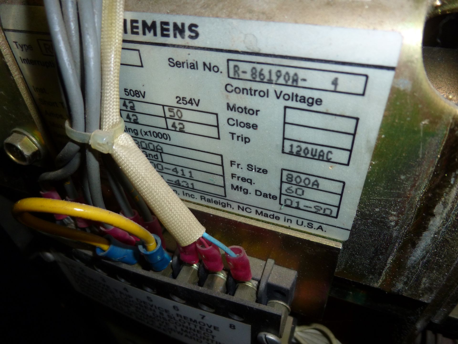 Siemens RLX-800 circuit breaker, 635v max, 800amp frame size with static trip III monitor - Image 5 of 6
