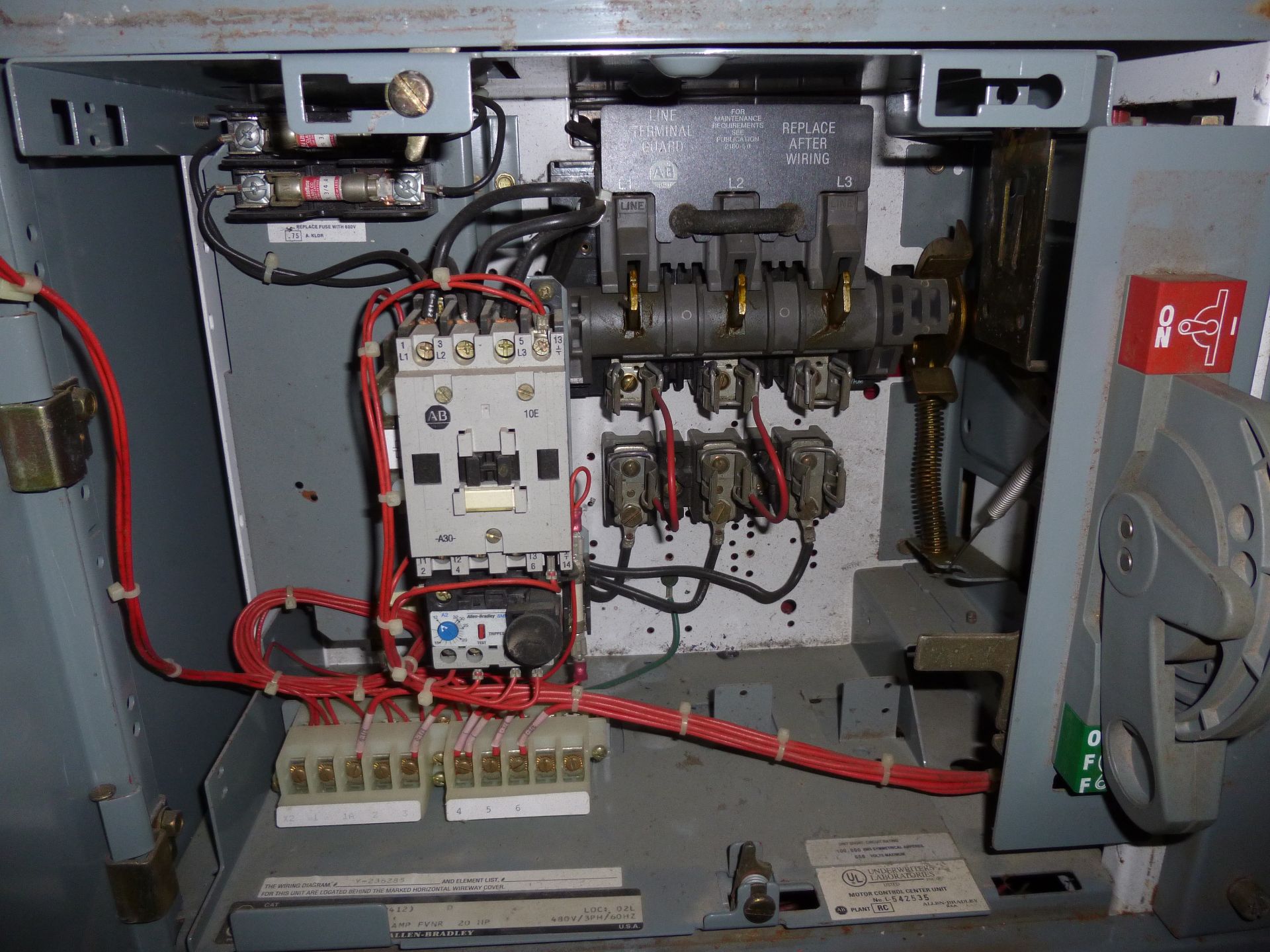 Allen Bradley 2100 series Motor control center, catalog number SN-D-QTG737/1, 600vac max, horizontal - Image 9 of 9