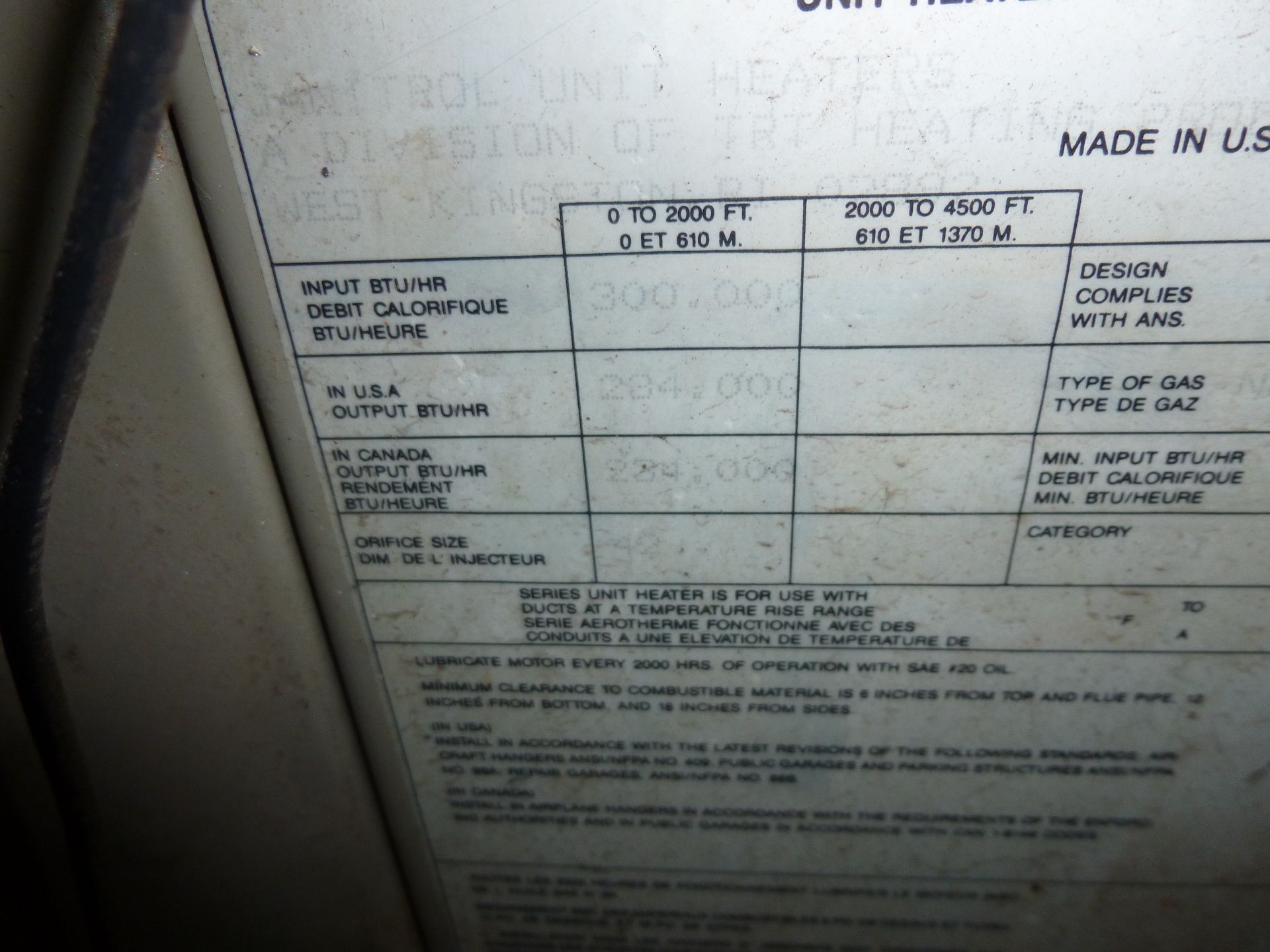 Janitrol Natural gas forced air furnace, 300,000btu - Image 2 of 5