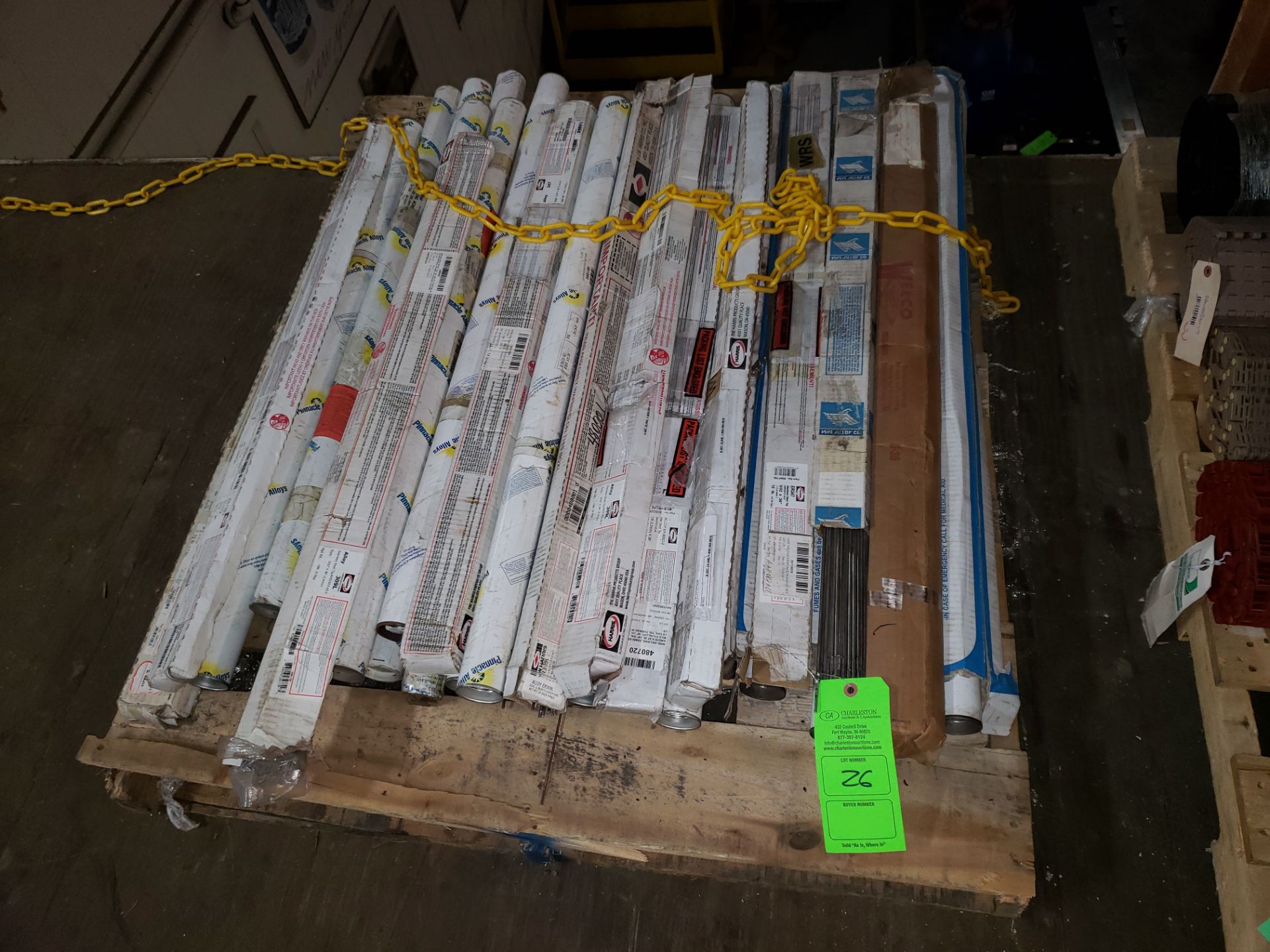 PALLET OF VARIOUS WELDING ROD