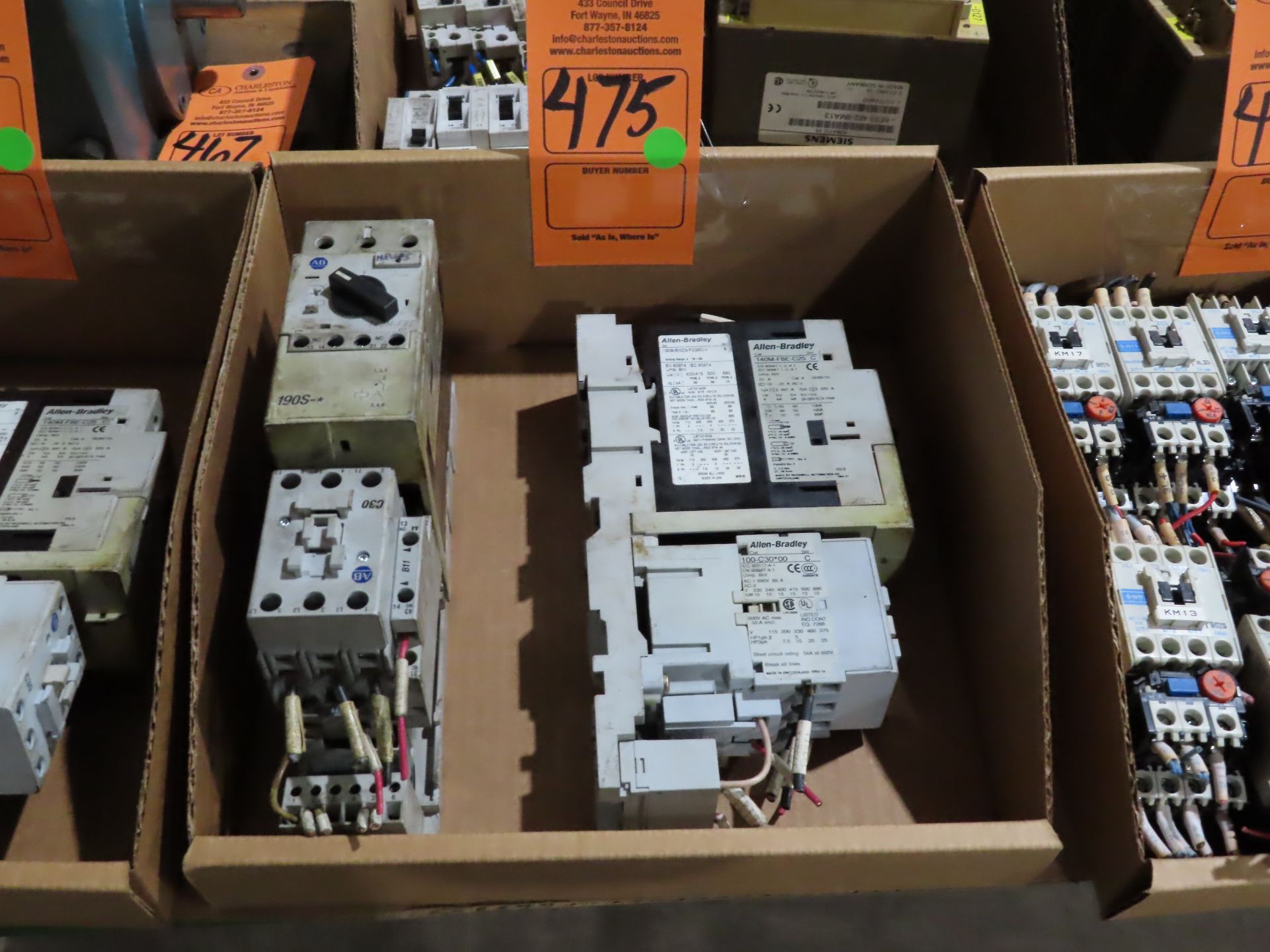 Qty 2 Allen Bradley model 190S-END3-FC25C-V, used parts crib spares, as always with Brolyn LLC