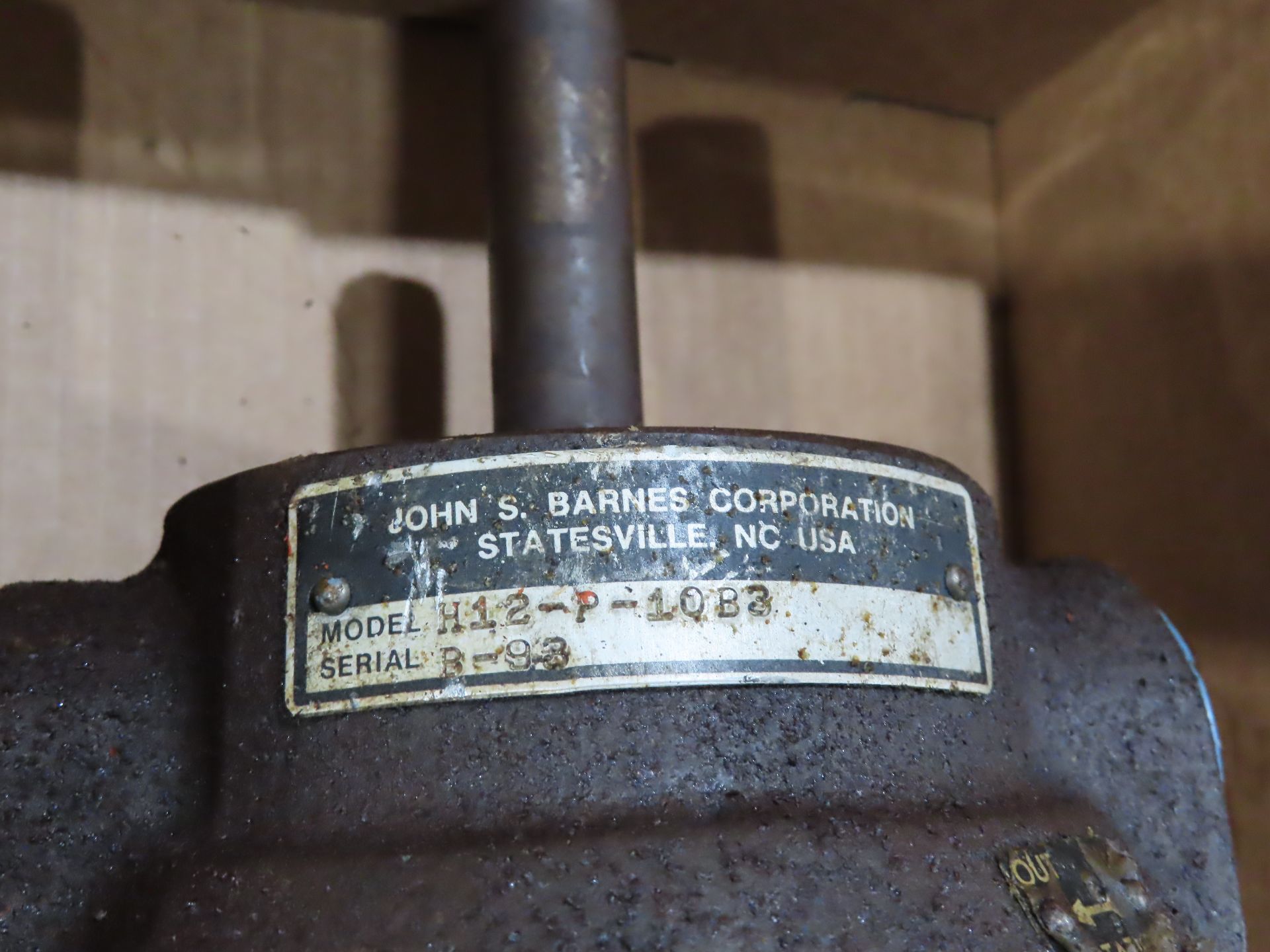 John Barnes model H12-P-10B3, used parts crib spare, as always with Brolyn LLC auctions, all lots - Image 2 of 2