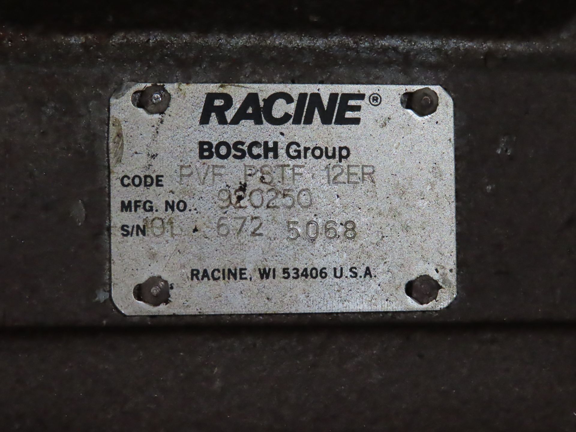 Racine model PVF-PSTF-12ER, used parts crib spare, as always with Brolyn LLC auctions, all lots - Image 2 of 2