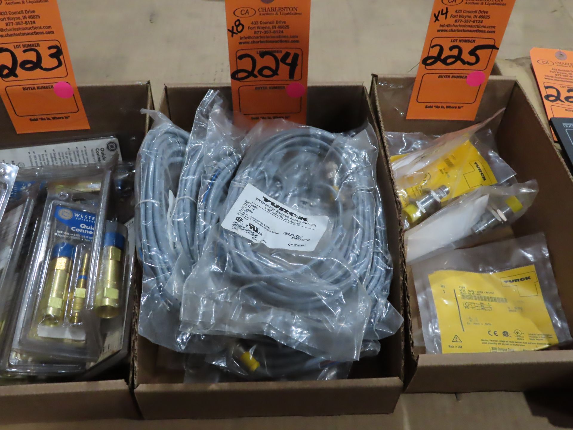Qty 8 Turck model RK4T-4, new in packages, as always with Brolyn LLC auctions, all lots can be