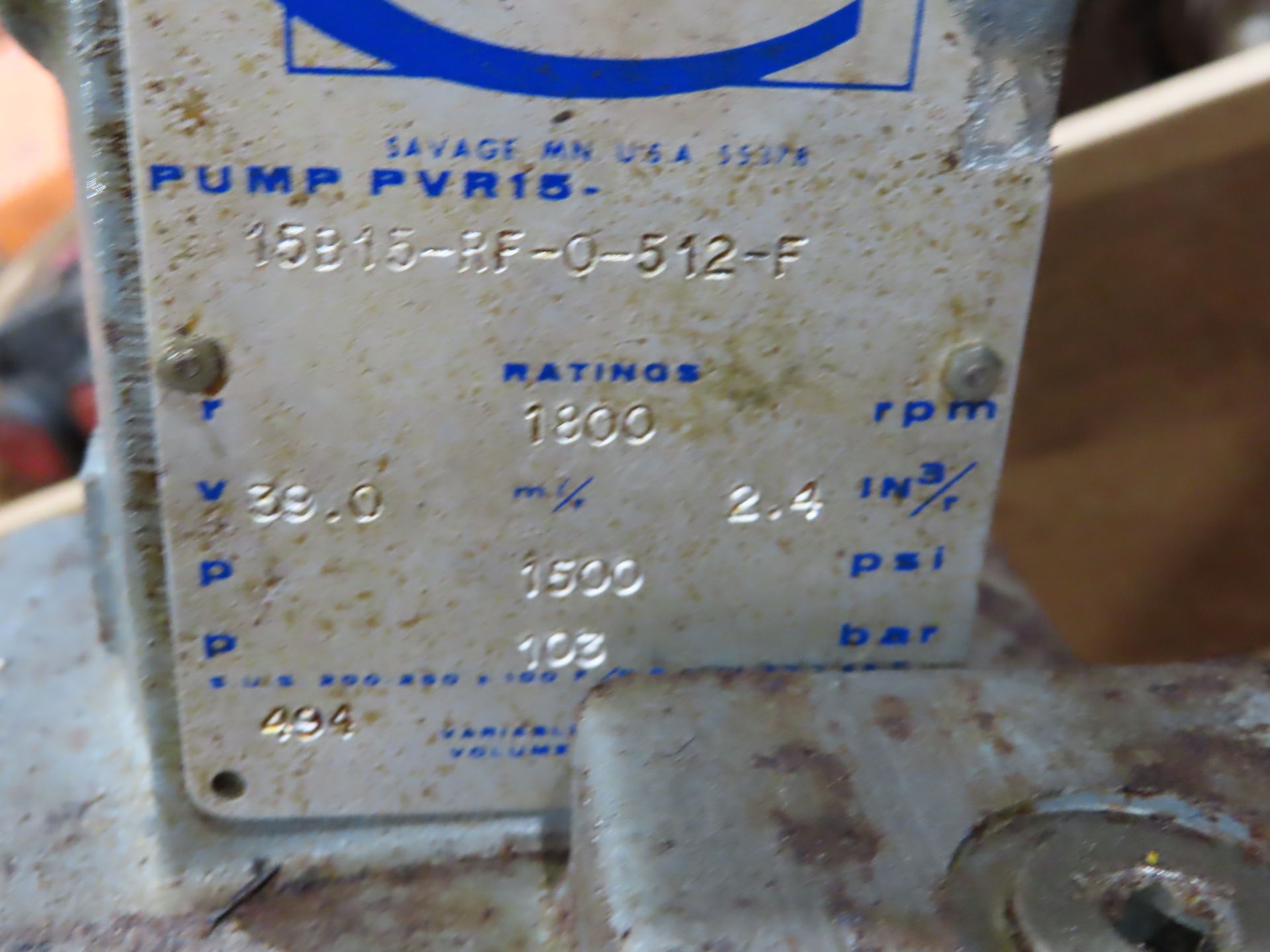 Continental Hydraulics pump model 15B15-RF-0-512-F, used parts crib spare, as always with Brolyn LLC - Image 2 of 2