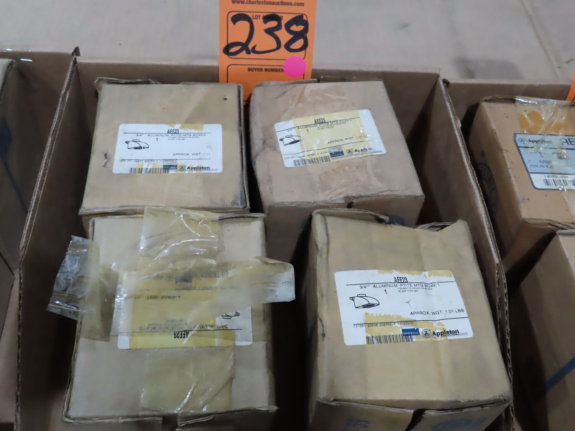 Qty 4 Appleton model AEE23, new in boxes, as always with Brolyn LLC auctions, all lots can be picked